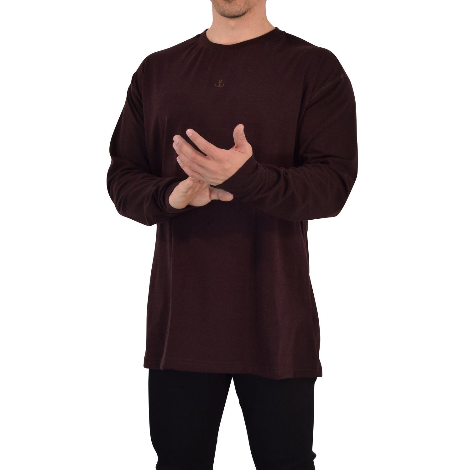 Playera Oversized Manga Larga Stealth Brown