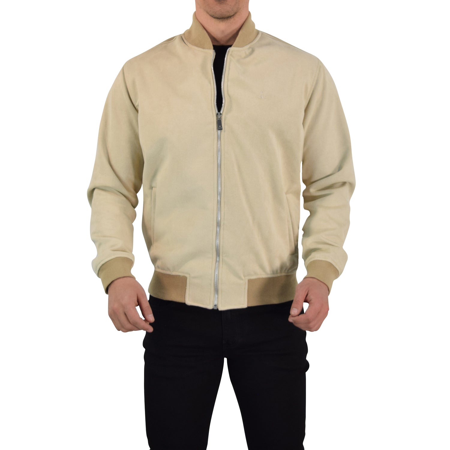 Suede Bomber Jacket Sand