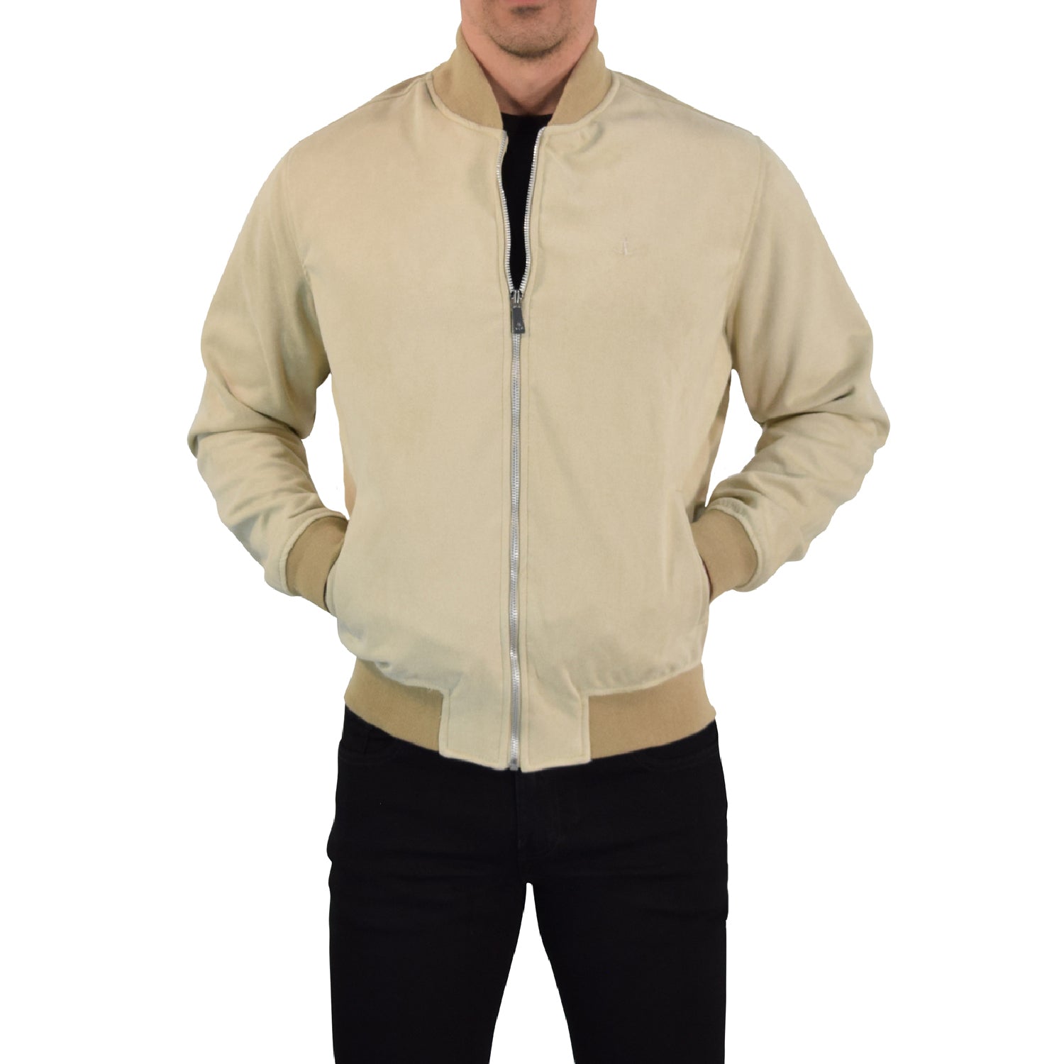Suede Bomber Jacket Sand