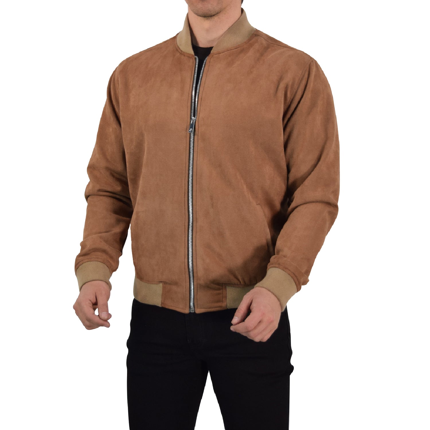 Suede Bomber Jacket Brown