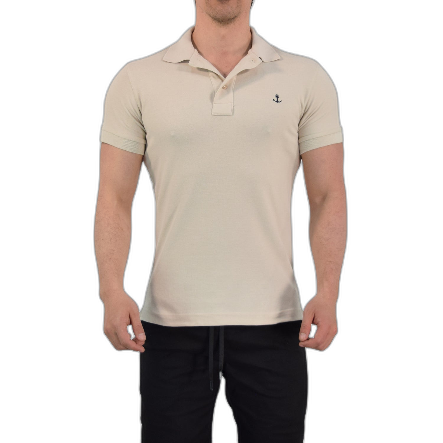 Polo Arena Mangas Doble Filo Marino Logo Marino