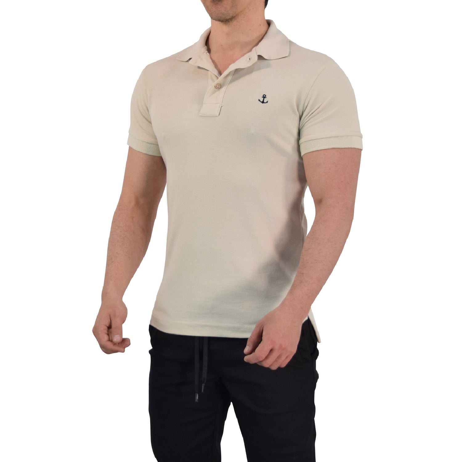 Polo Arena Mangas Doble Filo Marino Logo Marino