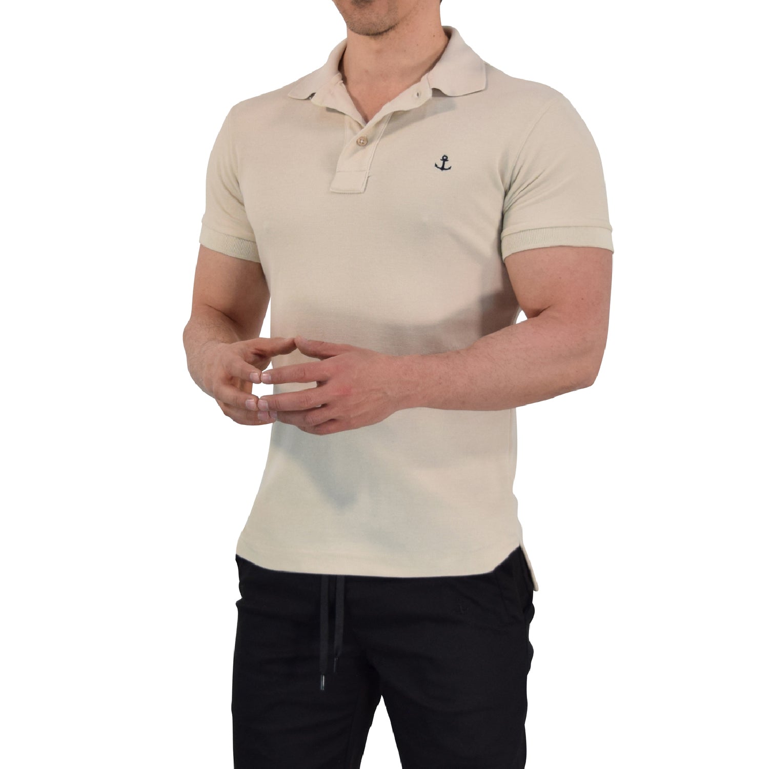 Polo Arena Mangas Doble Filo Marino Logo Marino