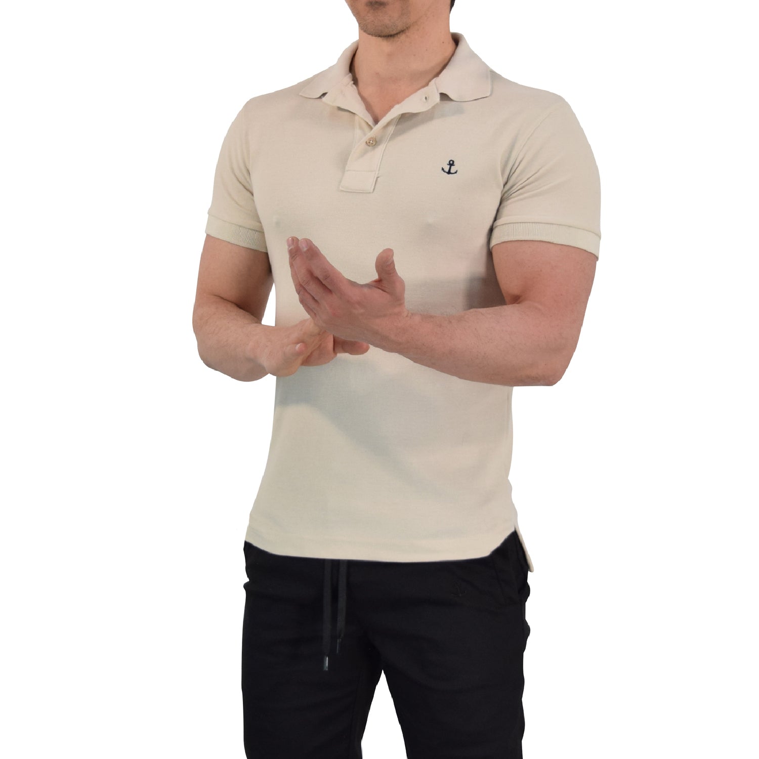 Polo Arena Mangas Doble Filo Marino Logo Marino