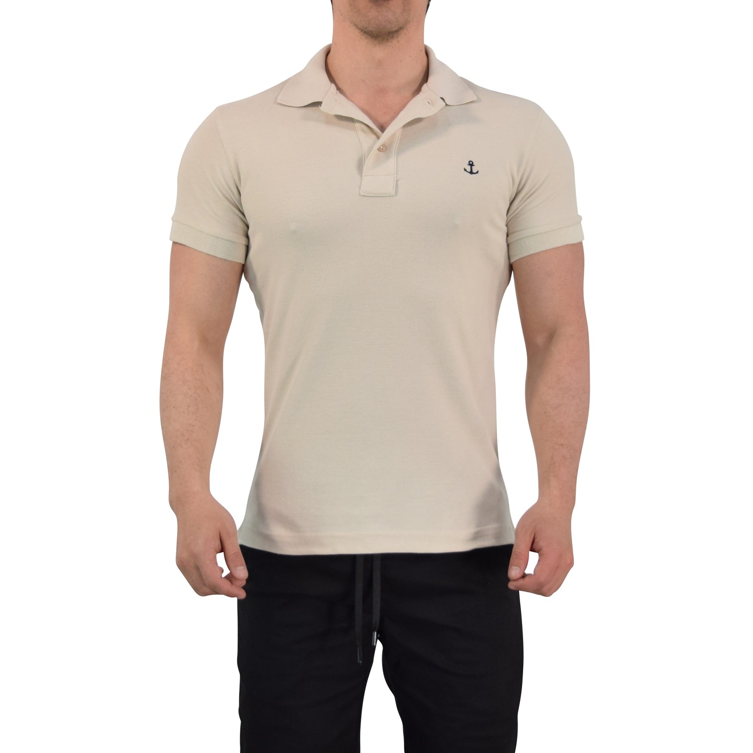 Polo Arena Mangas Doble Filo Marino Logo Marino