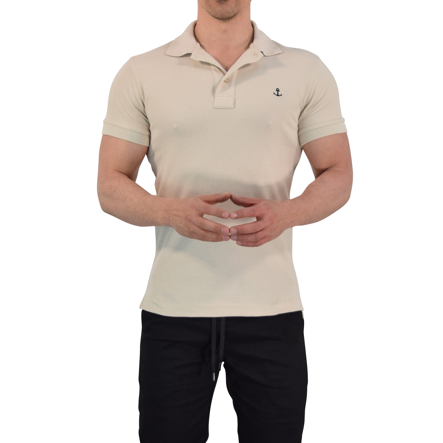 Polo Arena Mangas Doble Filo Marino Logo Marino