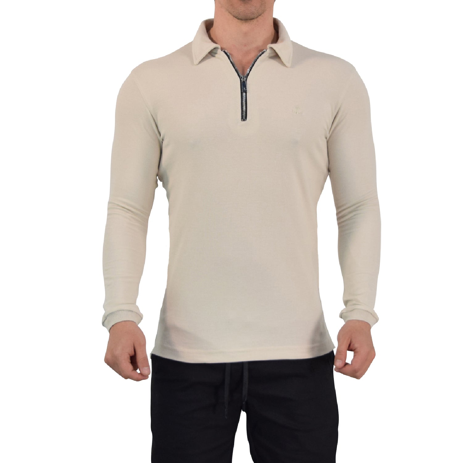 Zipped Polo Manga Larga Full Sand