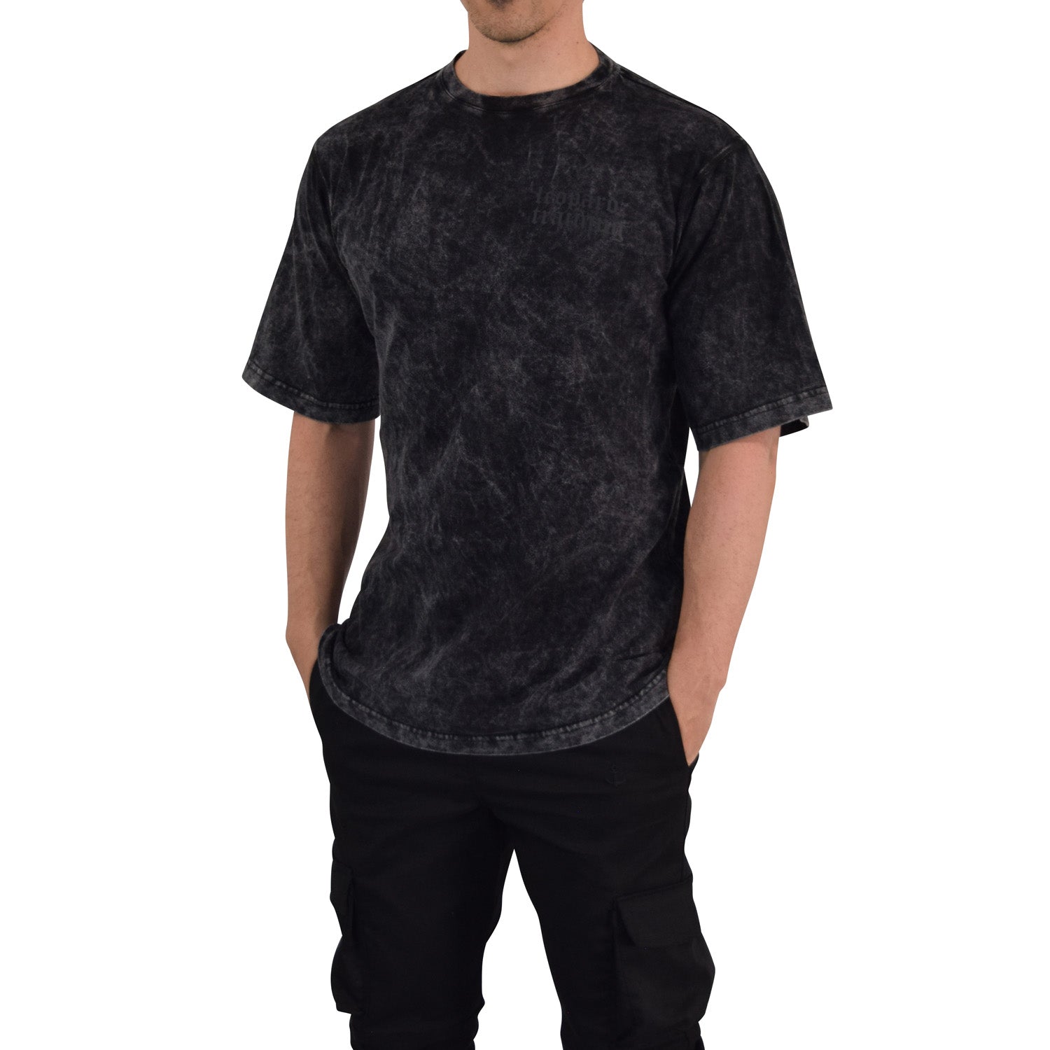Playera Oversized Iconic Acid Wash Black