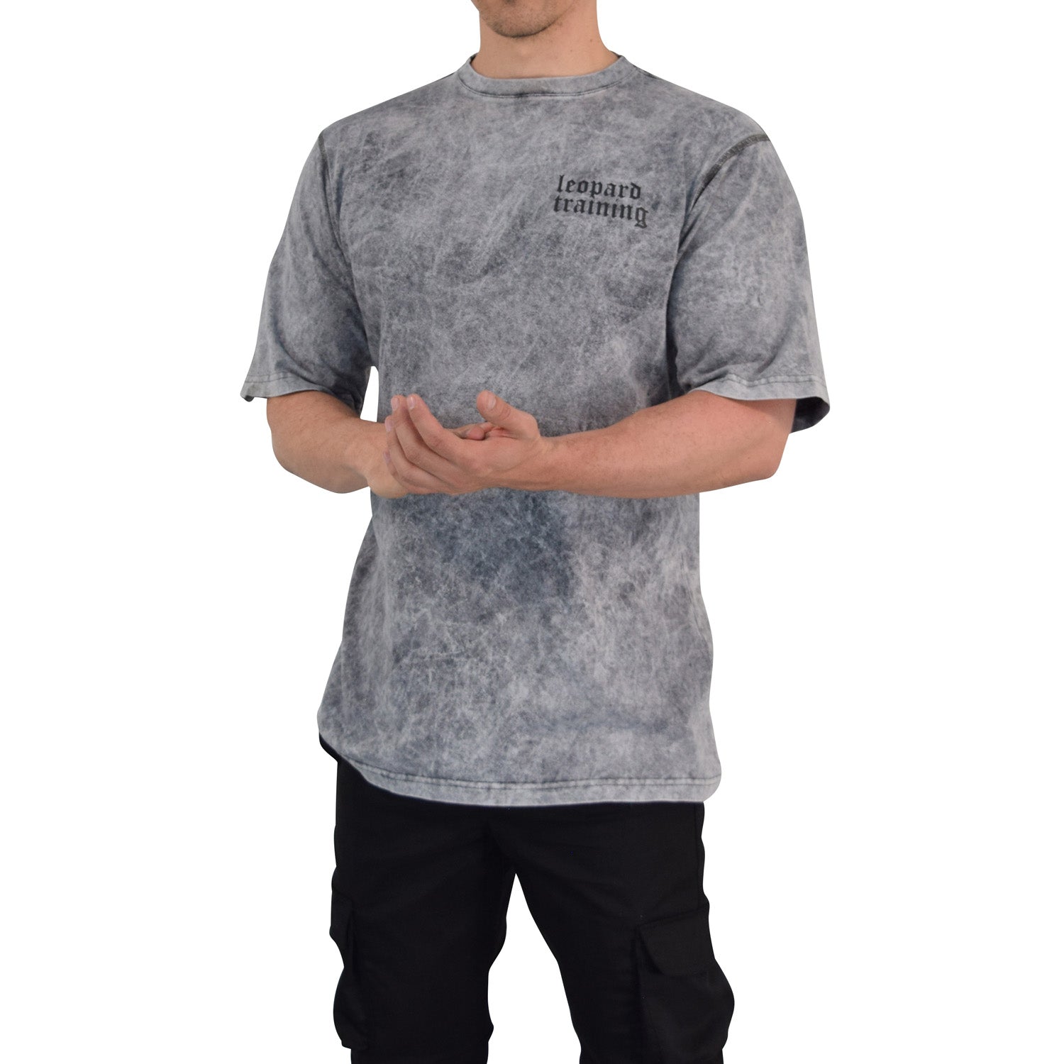 Playera Oversized Iconic Acid Wash Light Gray