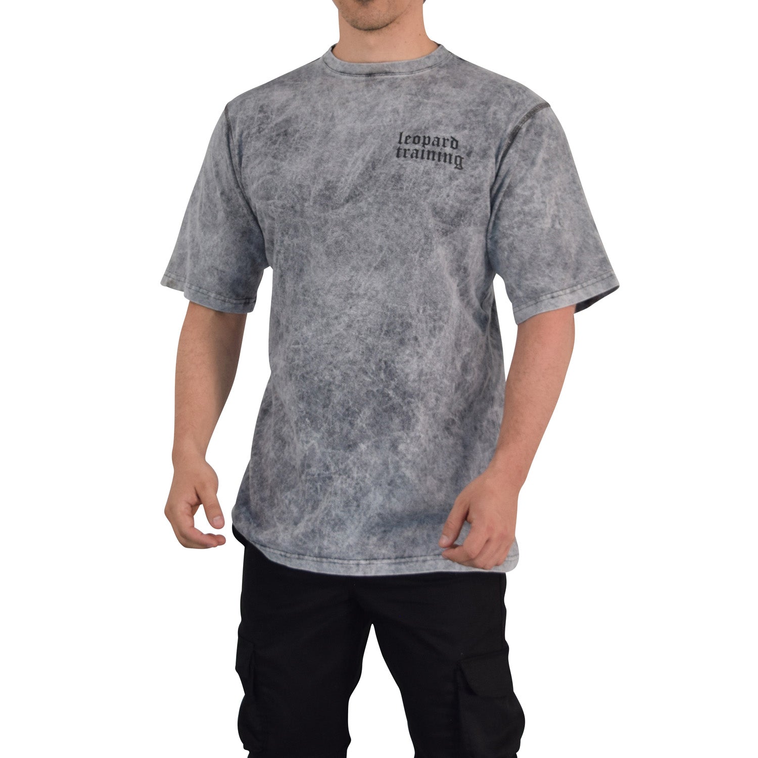 Playera Oversized Iconic Acid Wash Light Gray