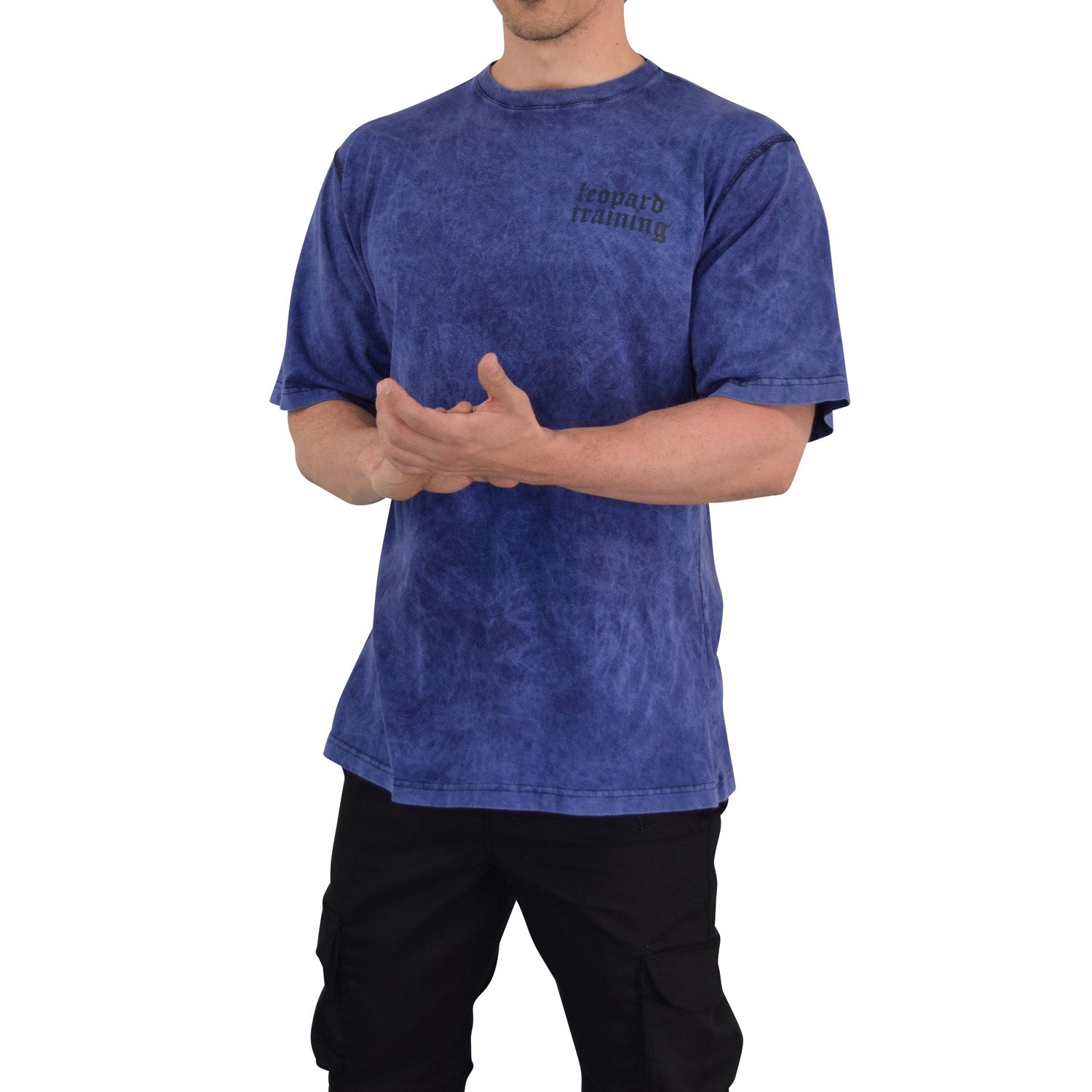 Playera Oversized Iconic Acid Wash Light Navy