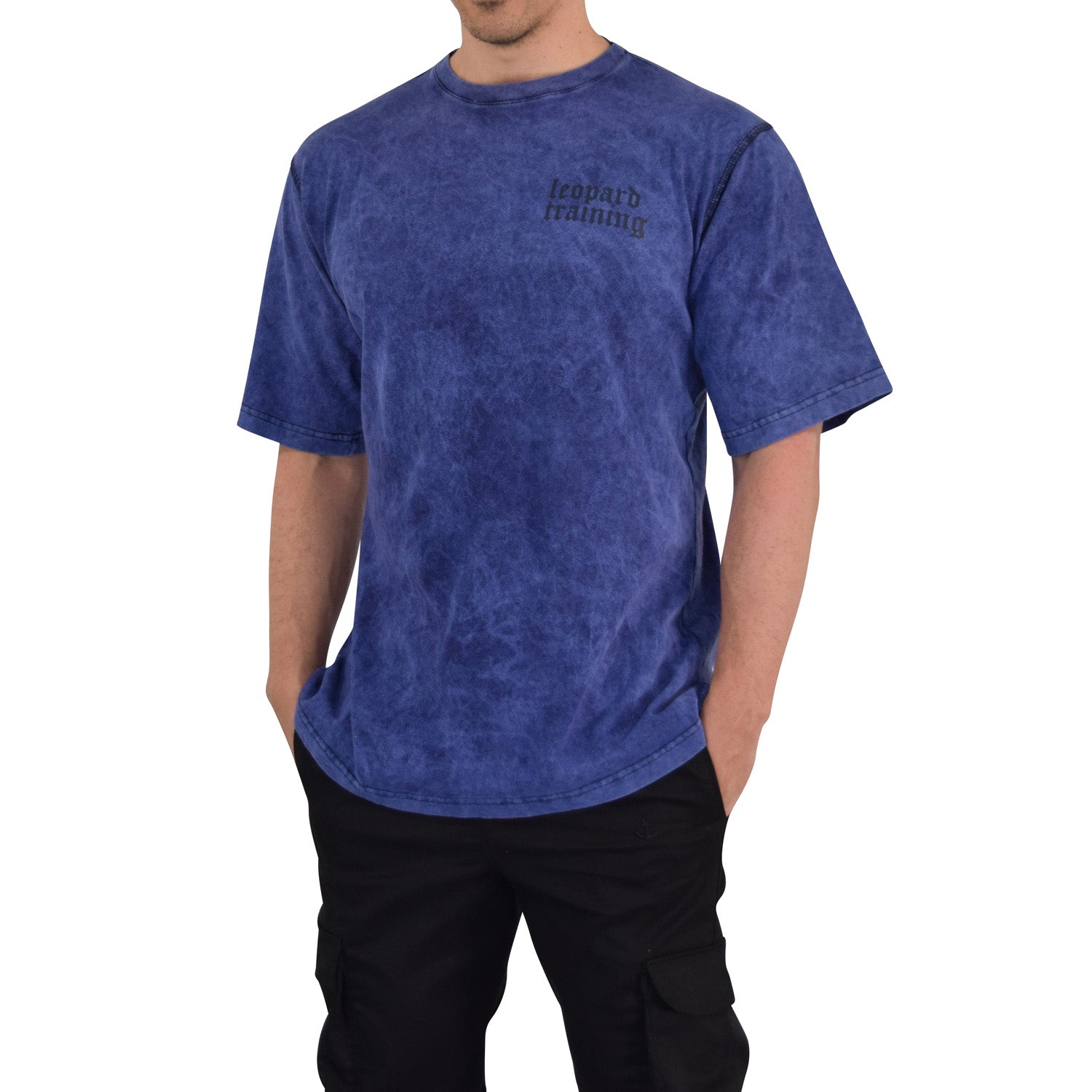 Playera Oversized Iconic Acid Wash Light Navy