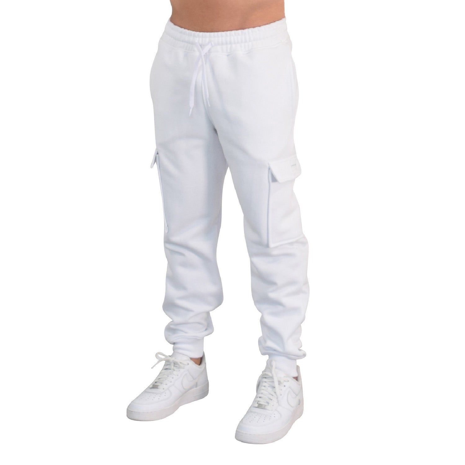 Fleece Cargo Jogger White