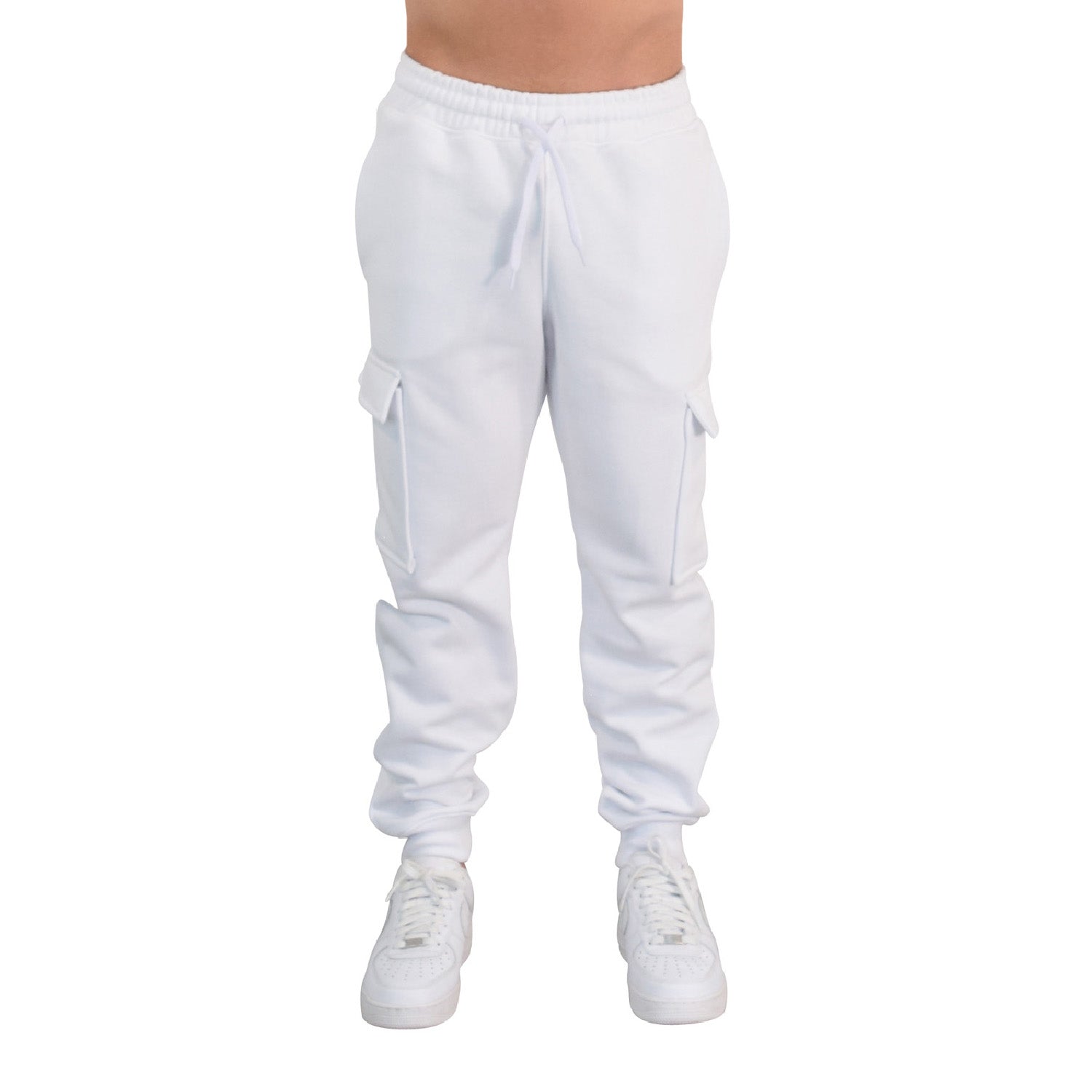 Fleece Cargo Jogger White