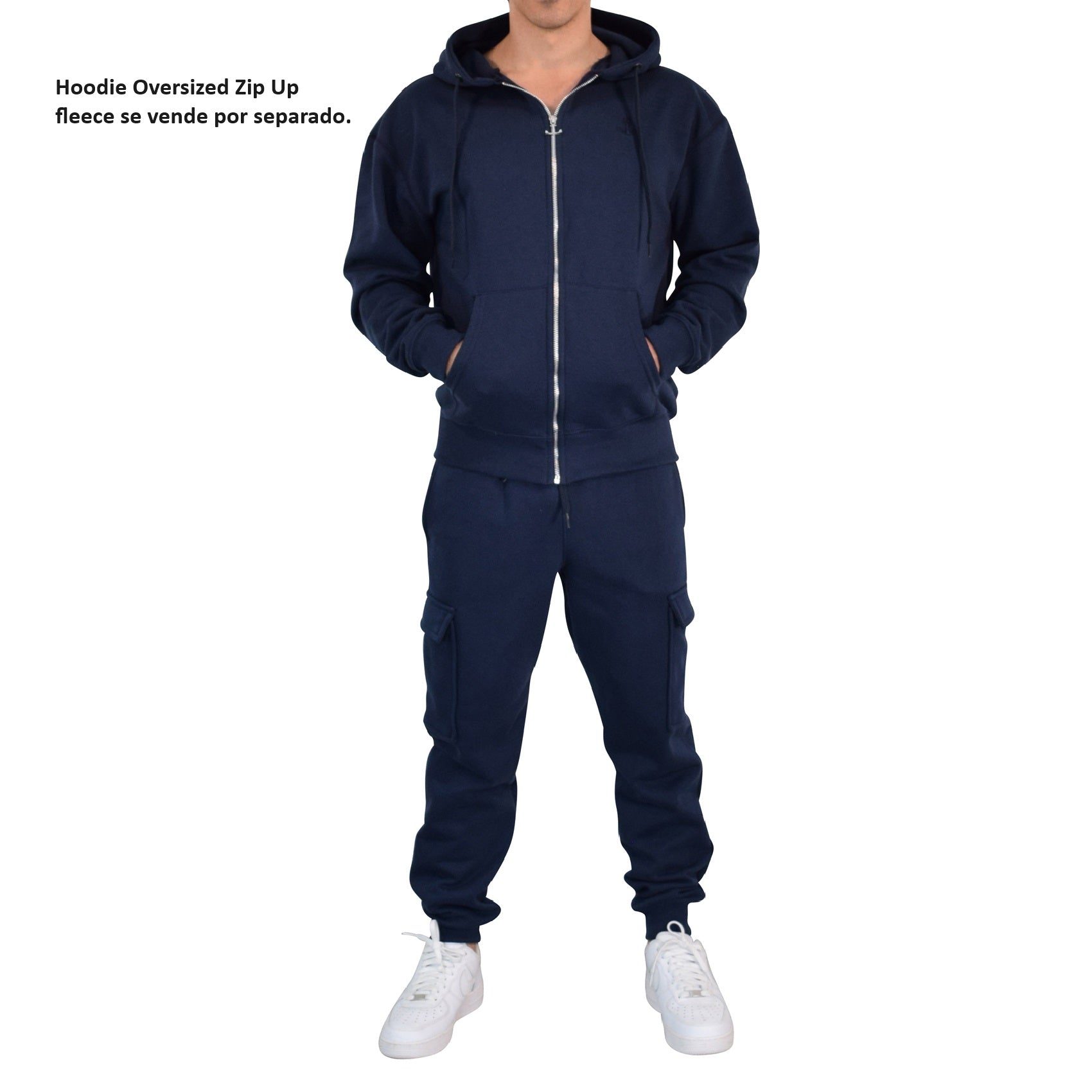 Fleece Cargo Jogger Navy