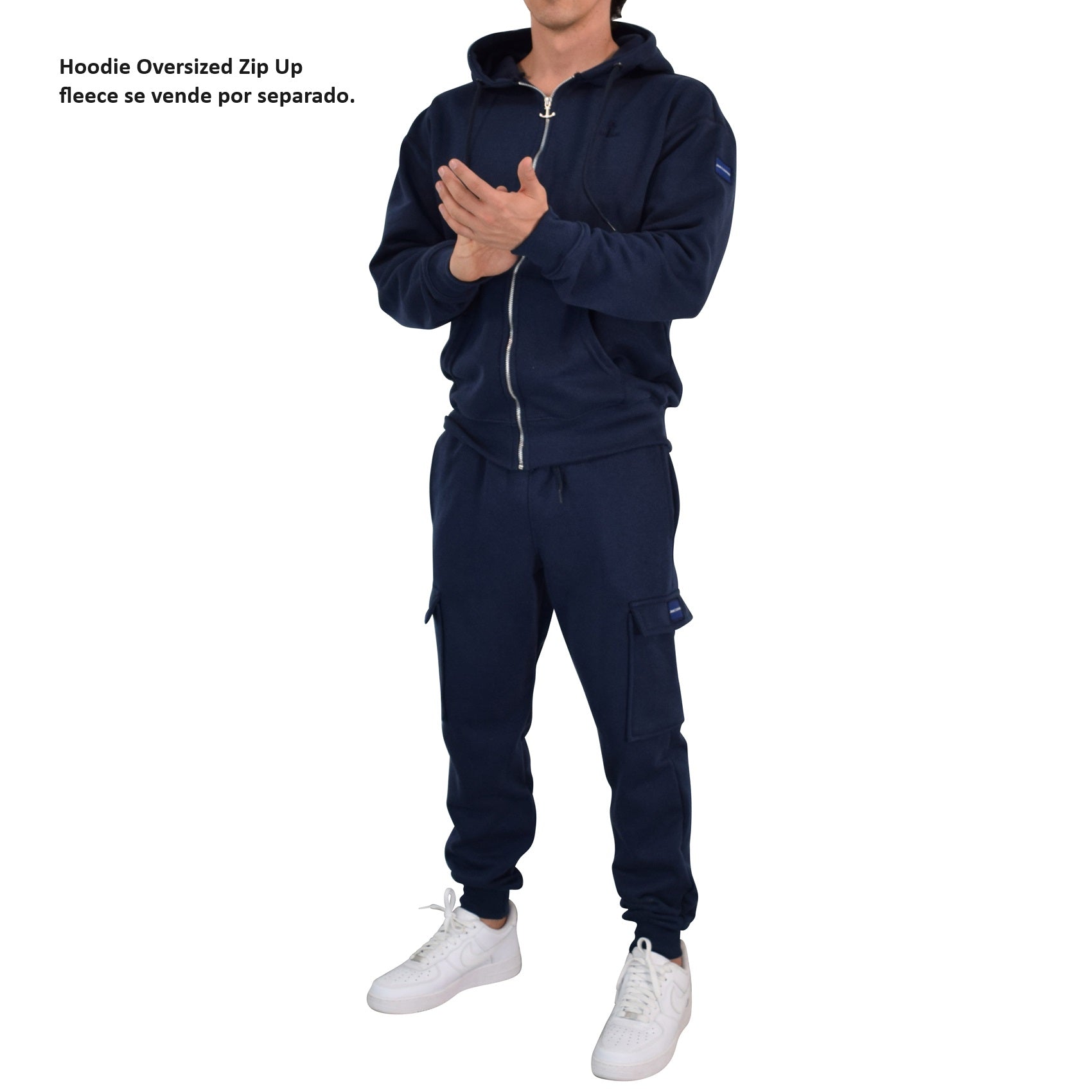 Fleece Cargo Jogger Navy
