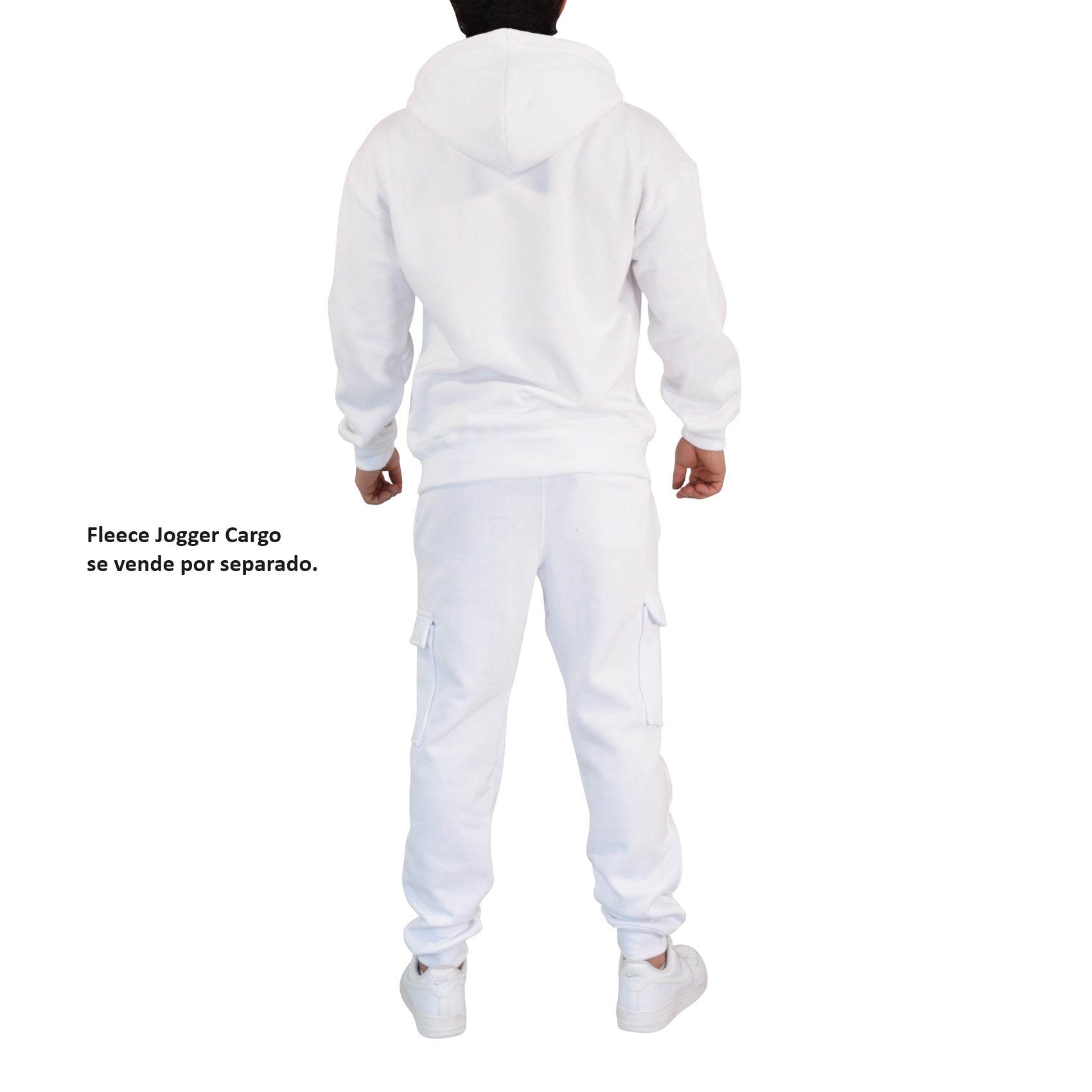 Fleece Zip Up Hoodie White