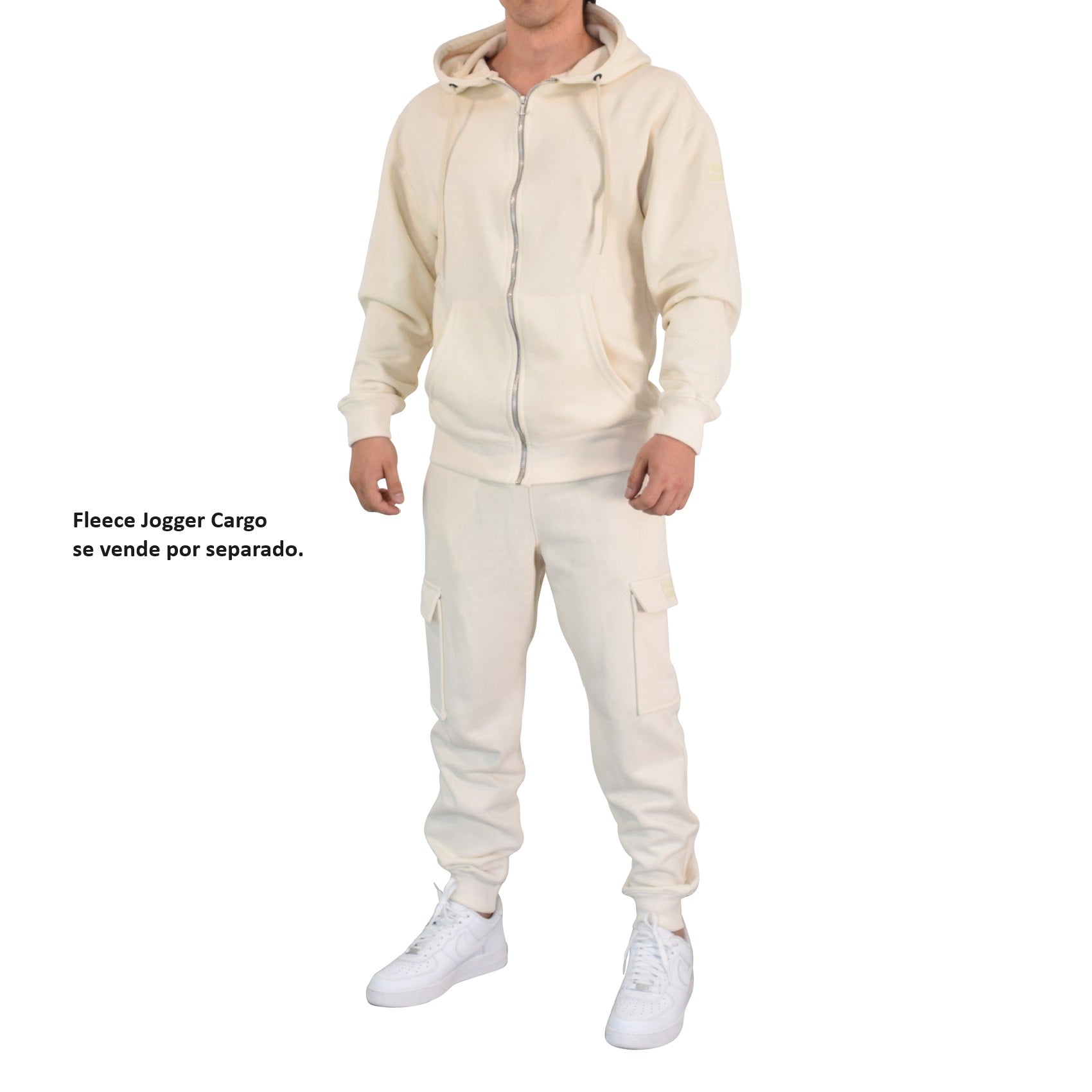 Fleece Zip Up Hoodie Sand