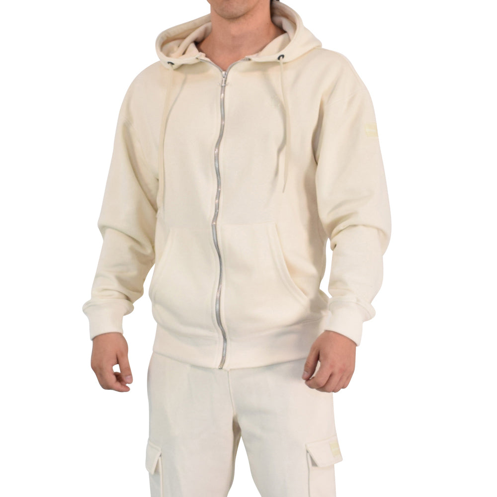 Fleece Zip Up Hoodie Sand