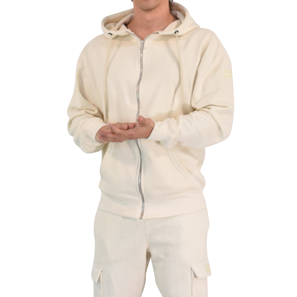 Fleece Zip Up Hoodie Sand