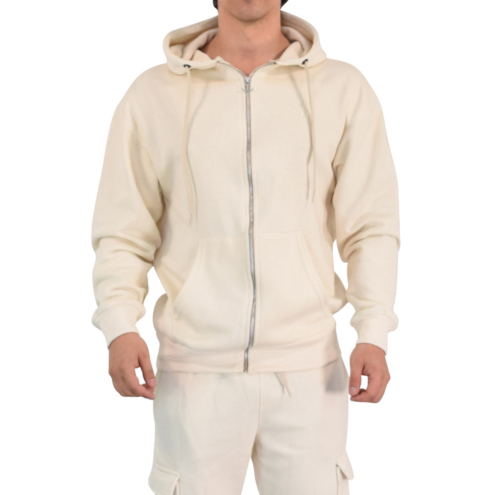 Fleece Zip Up Hoodie Sand