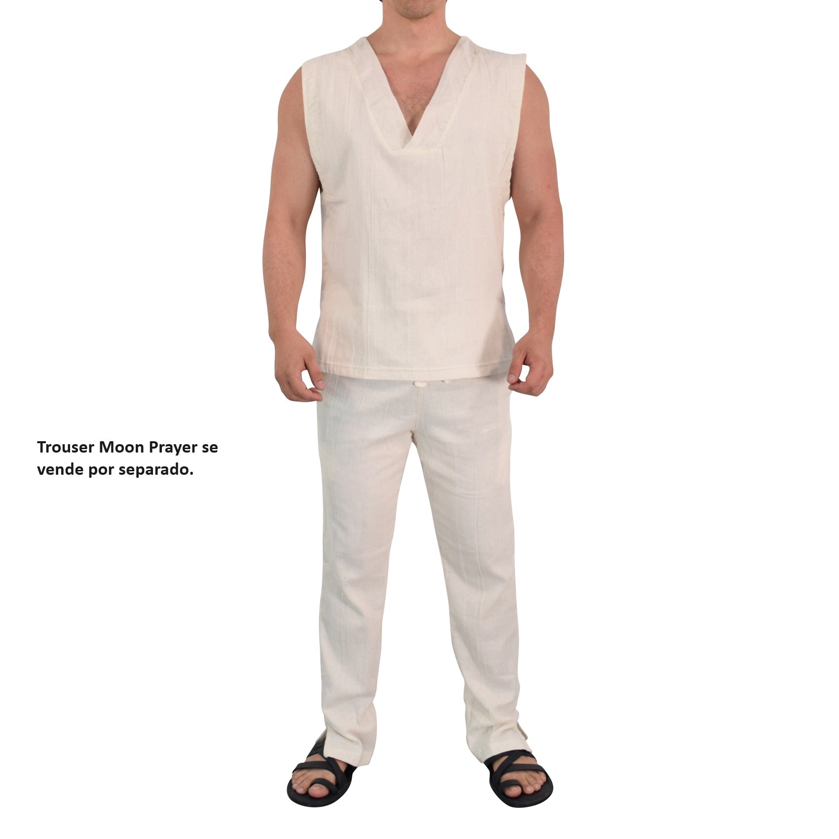 Moon Prayer Cotton Tank Raw White