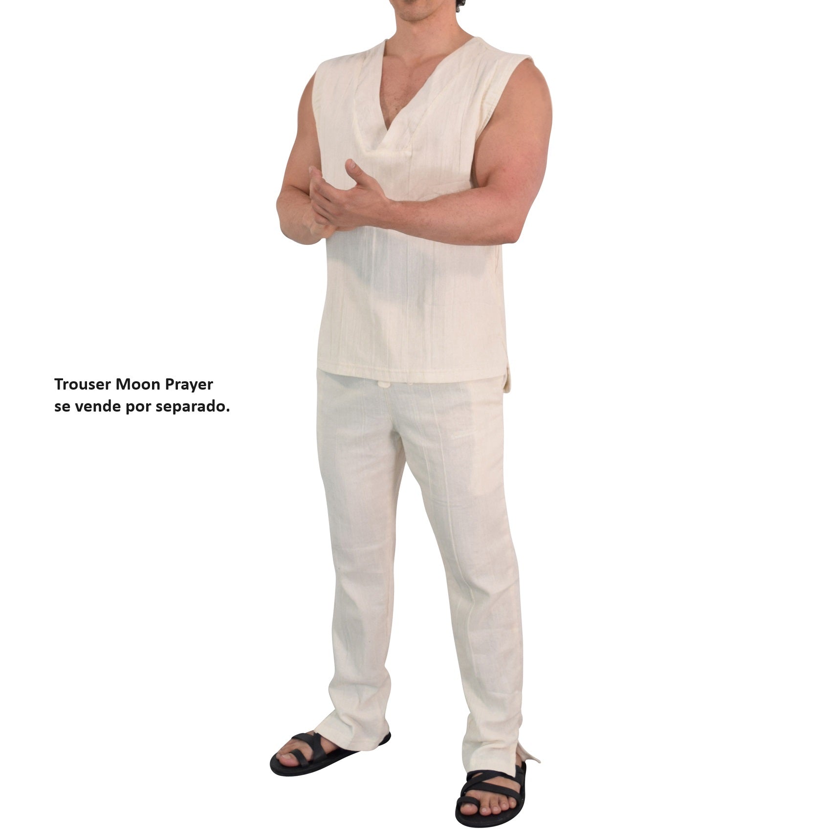 Moon Prayer Cotton Tank Raw White