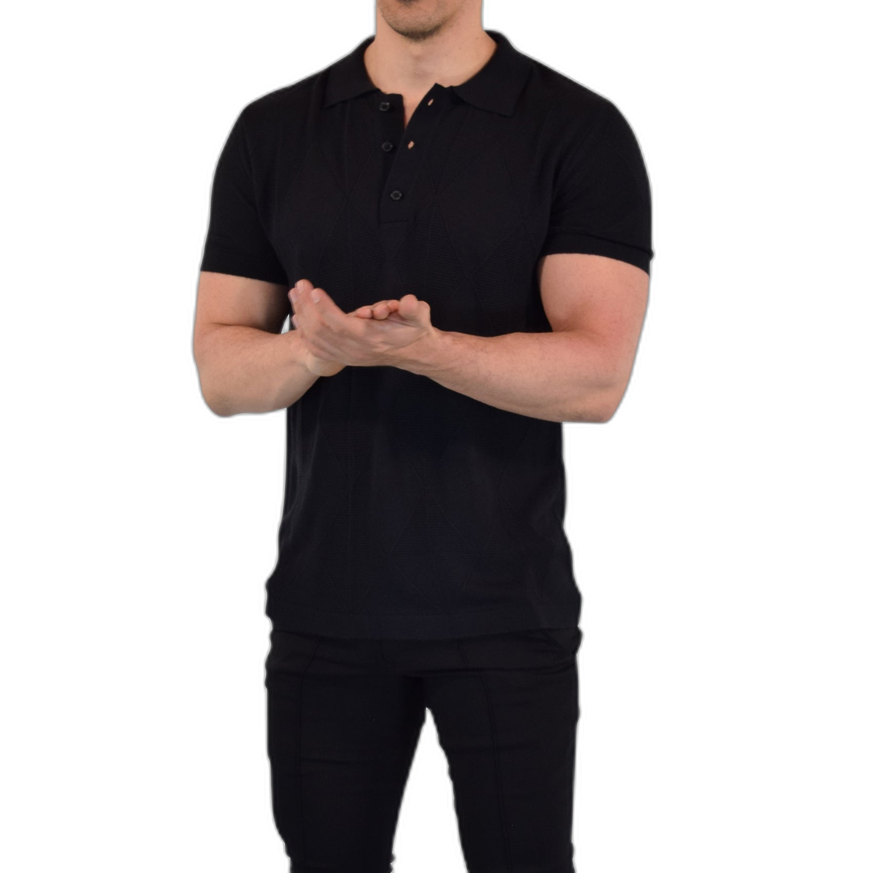 Knitted Golf Club Polo Black