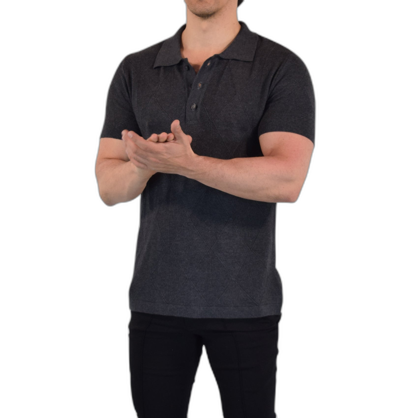 Knitted Golf Club Polo Solid Gray