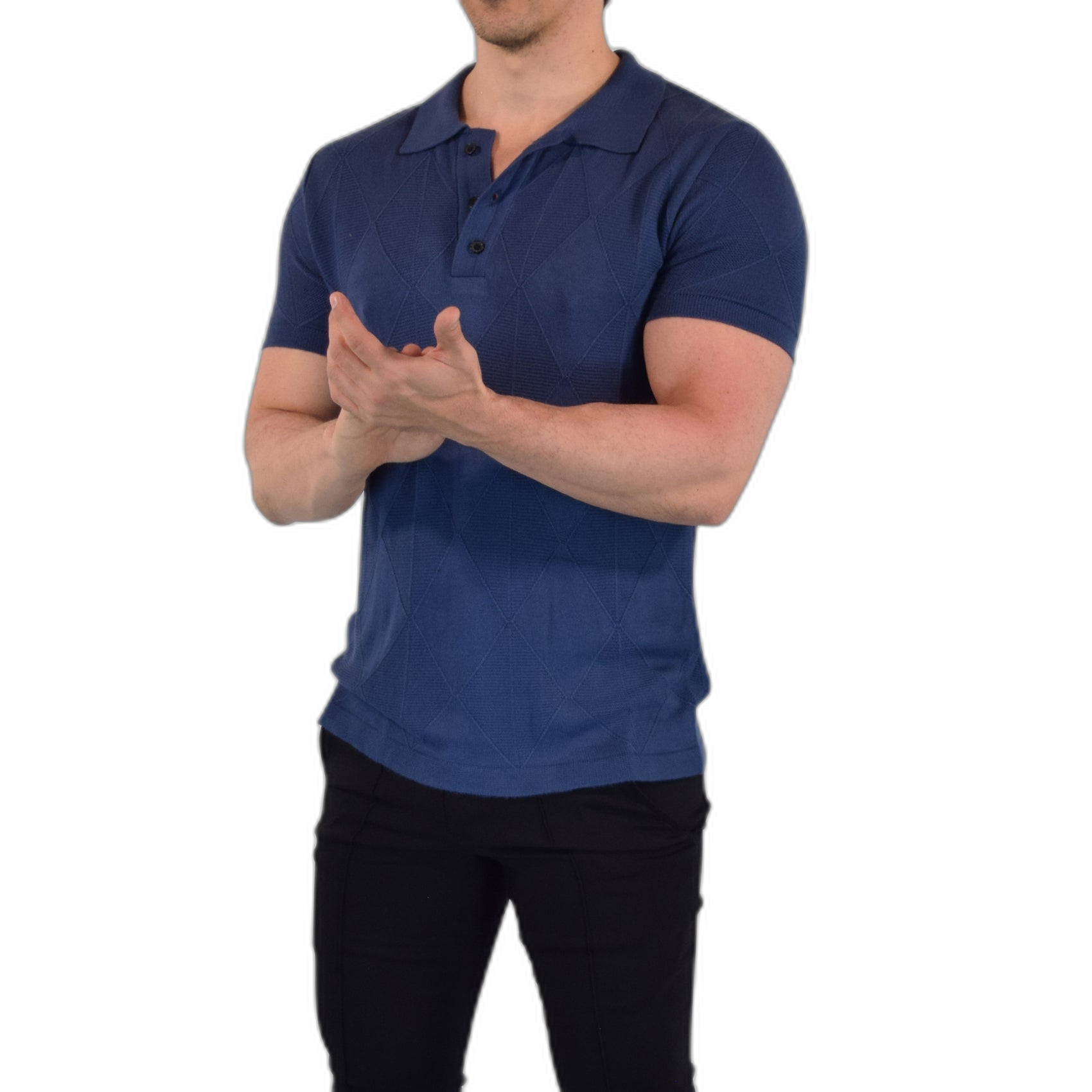 Knitted Golf Club Polo Dark Indigo