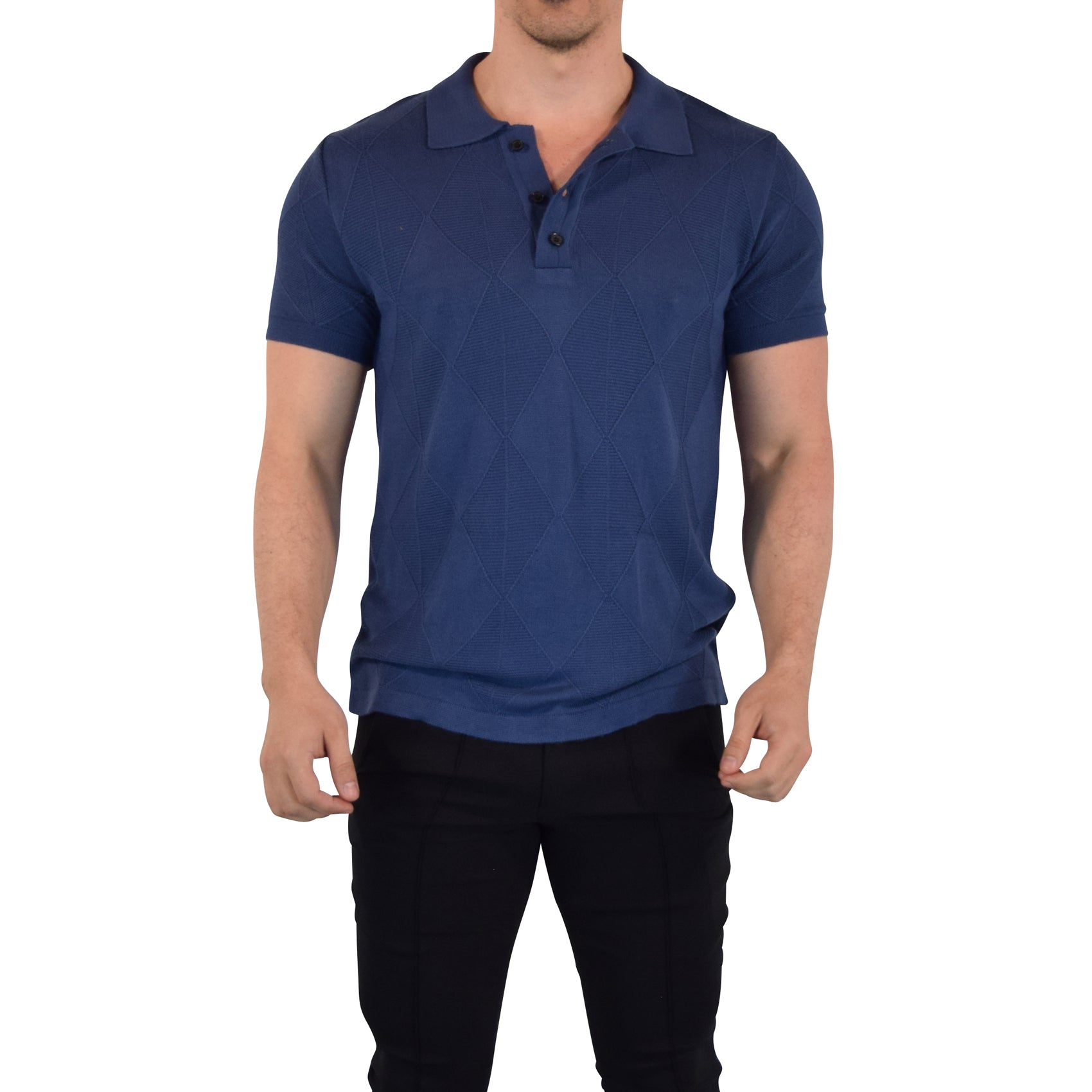 Zipped Short Sleeve Polo Full Black