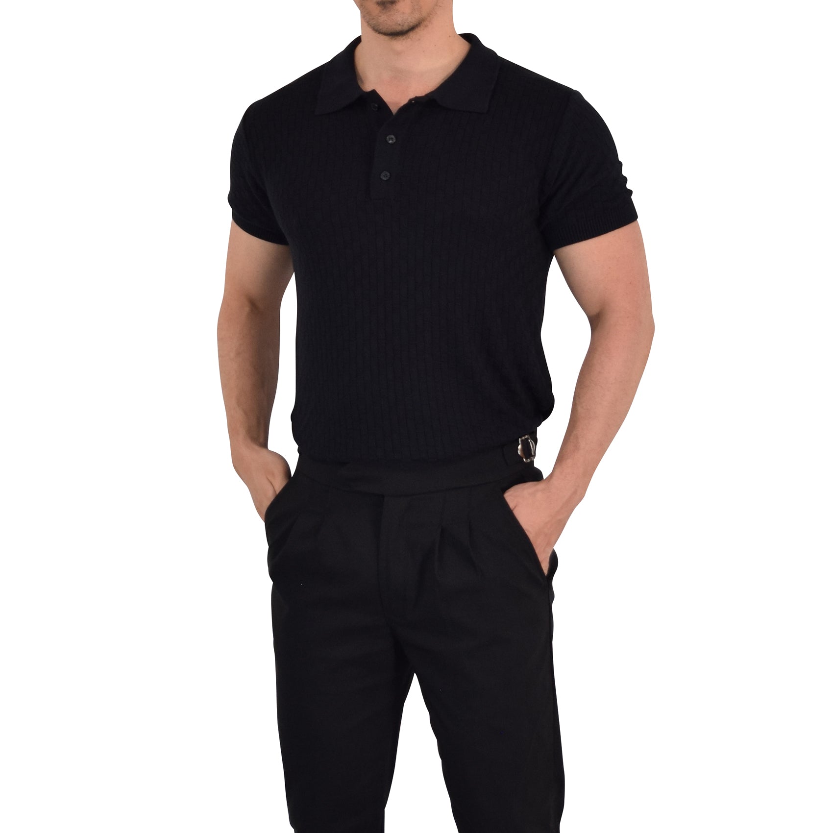 Knitted Connery Polo Black