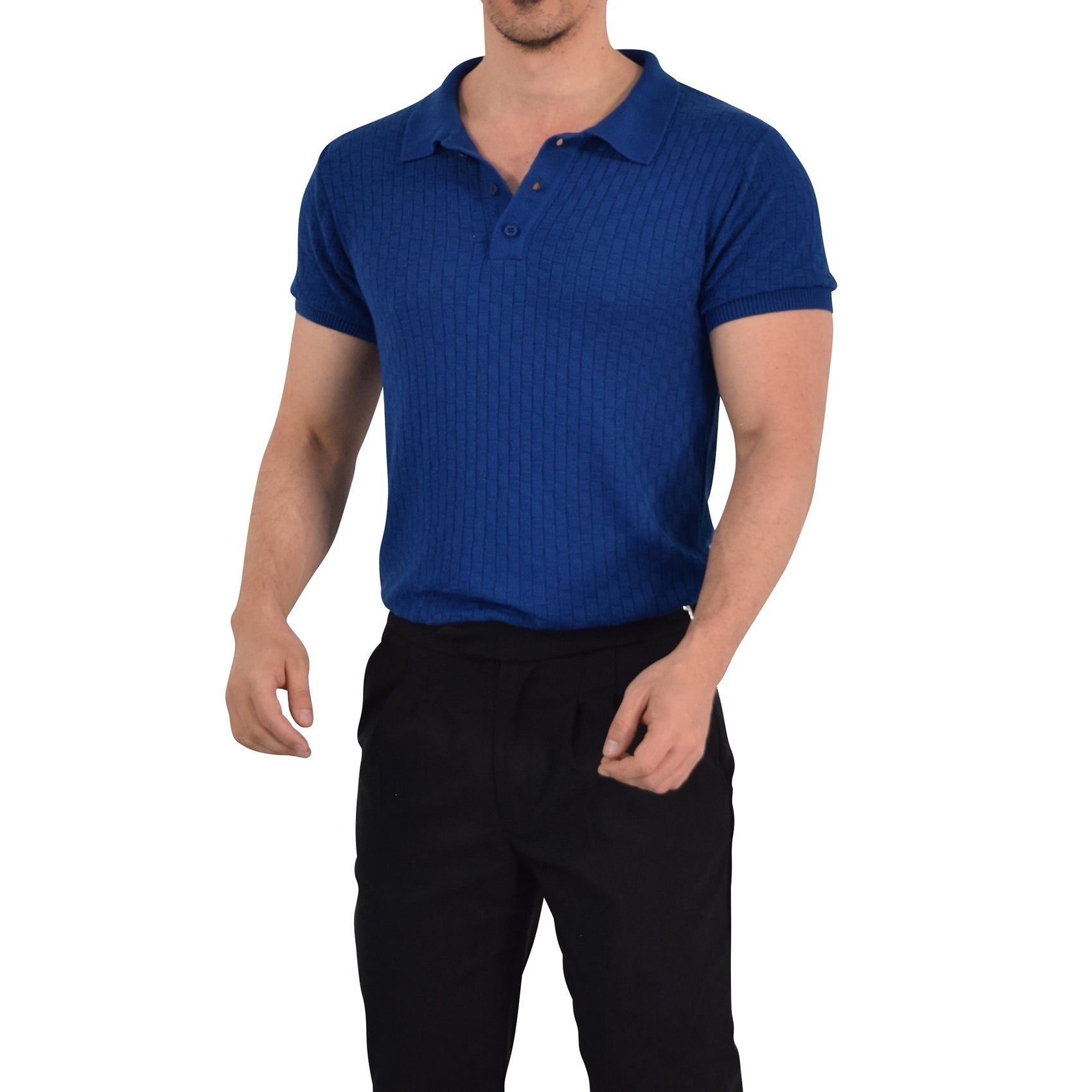 Knitted Connery Polo Dark Indigo
