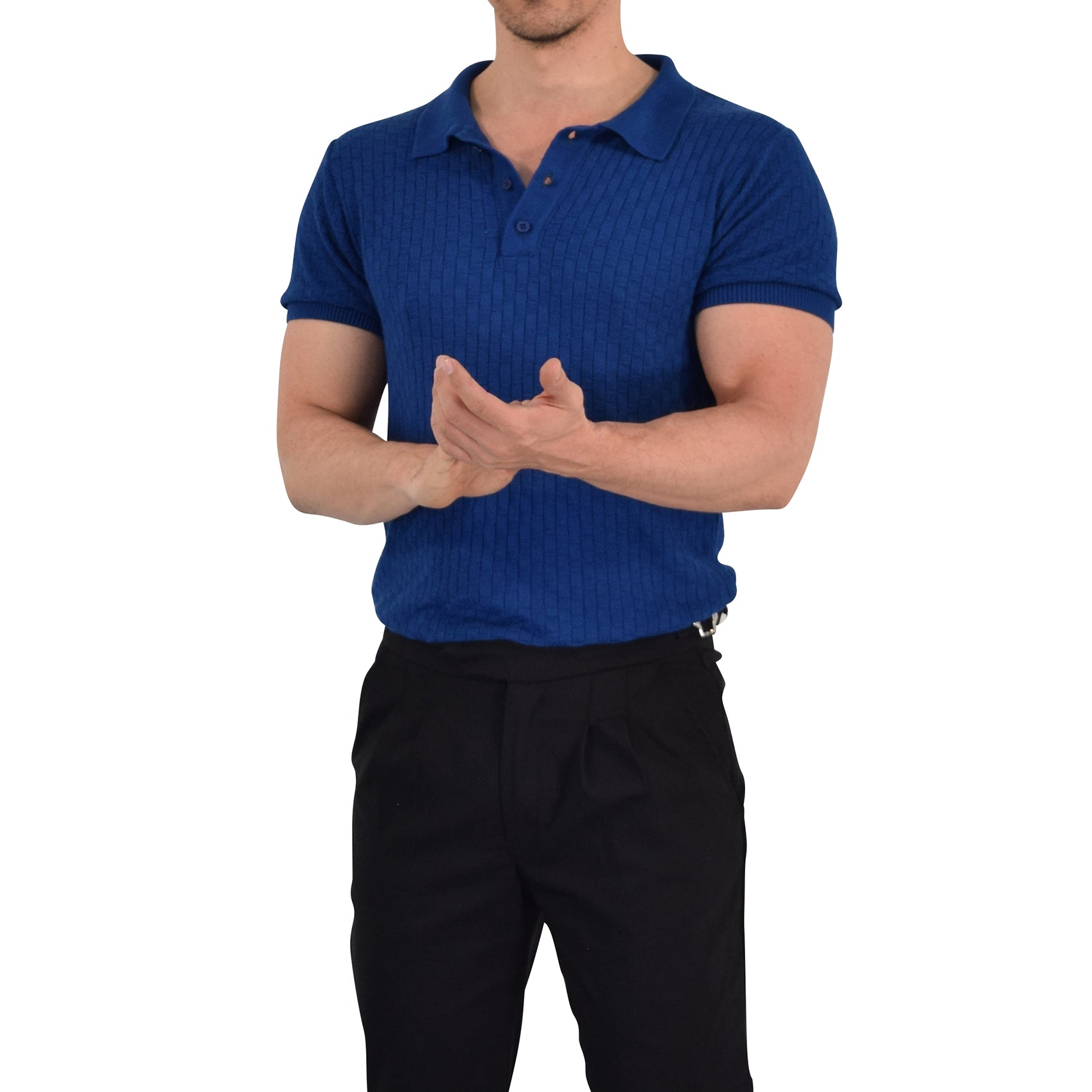 Knitted Connery Polo Dark Indigo