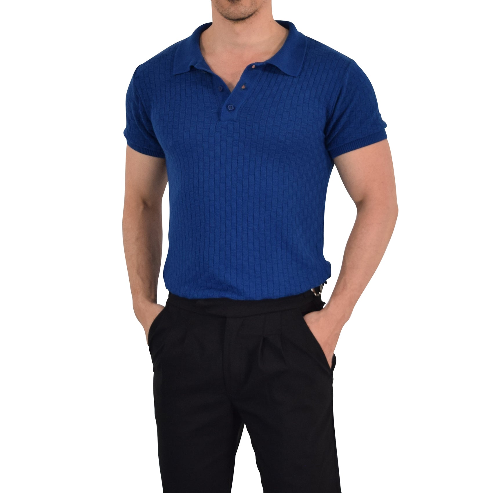 Knitted Connery Polo Dark Indigo