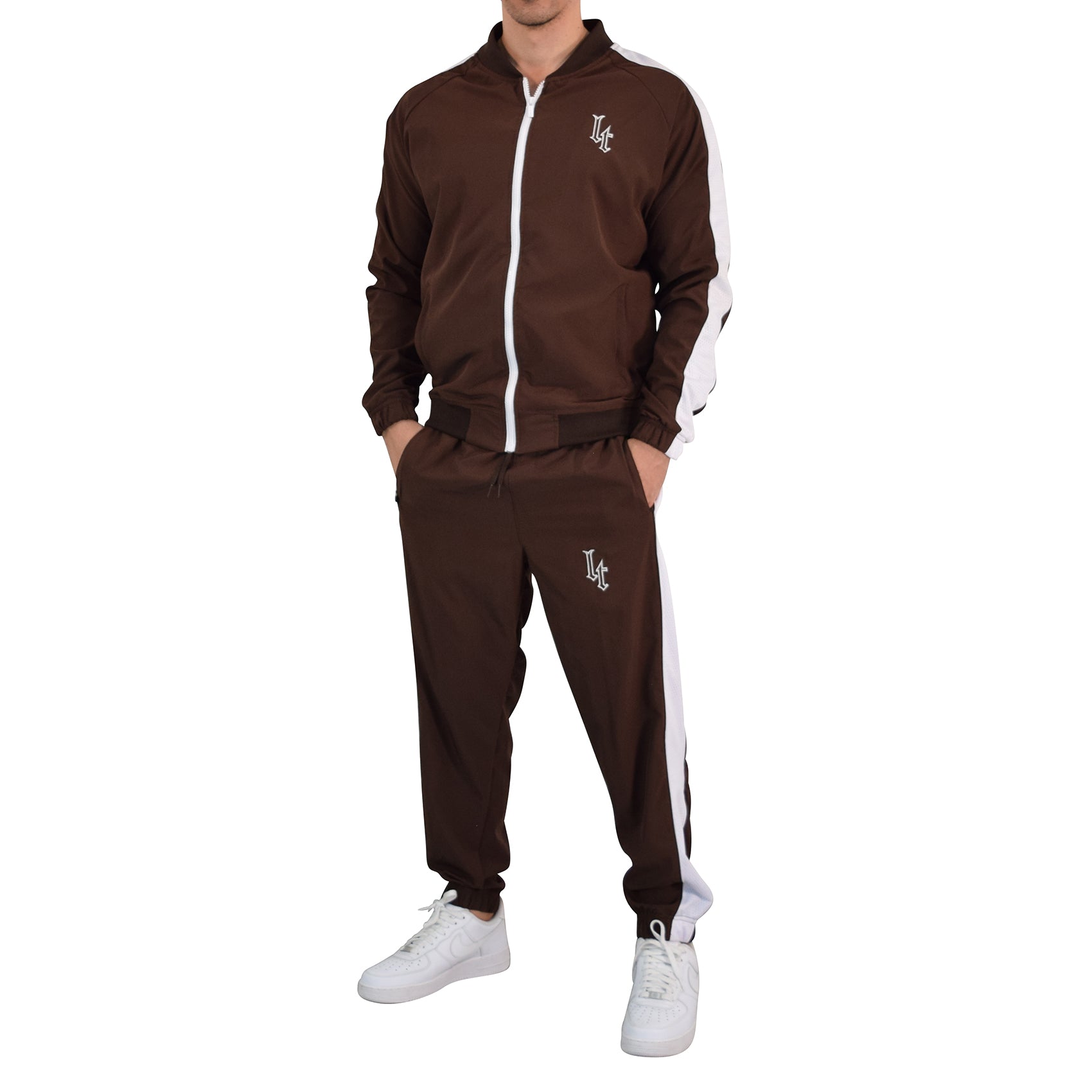 Fleece Tracksuit Black & Gold Metal Emblem