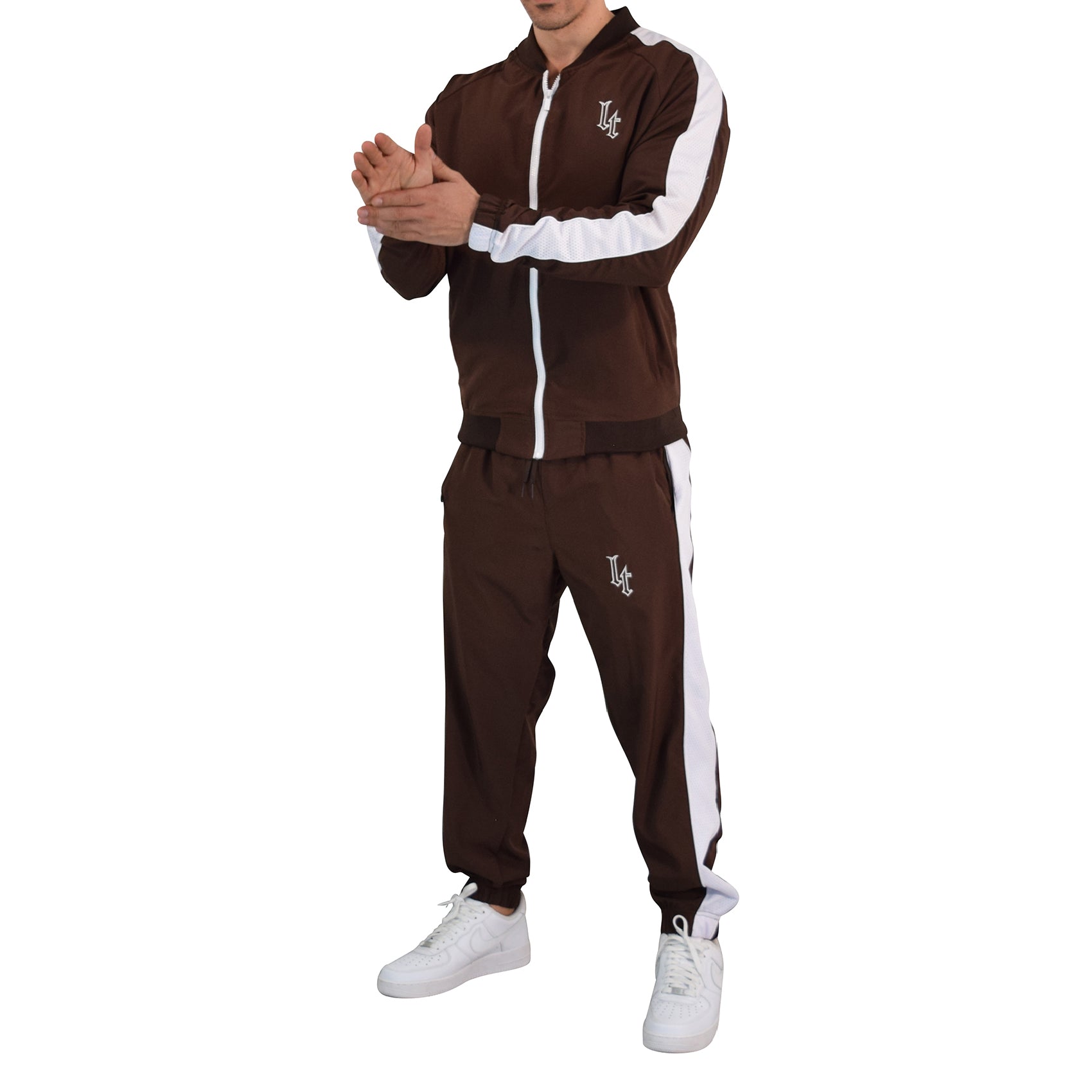 Fleece Tracksuit Black & Gold Metal Emblem