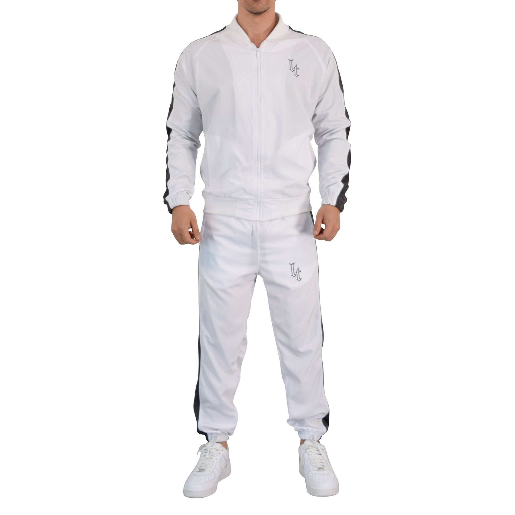 Fleece Tracksuit Black & Gold Metal Emblem