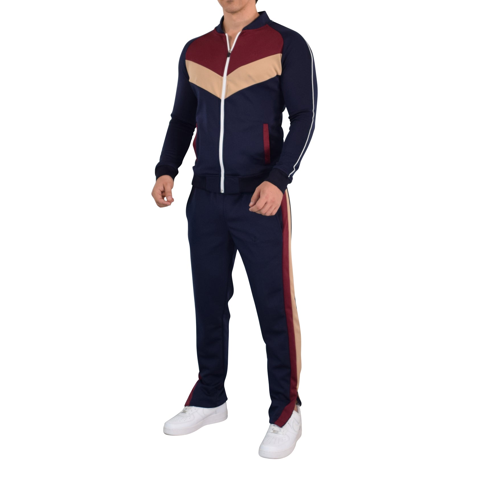 Montecarlo Tracksuit Navy Burgundy Sand