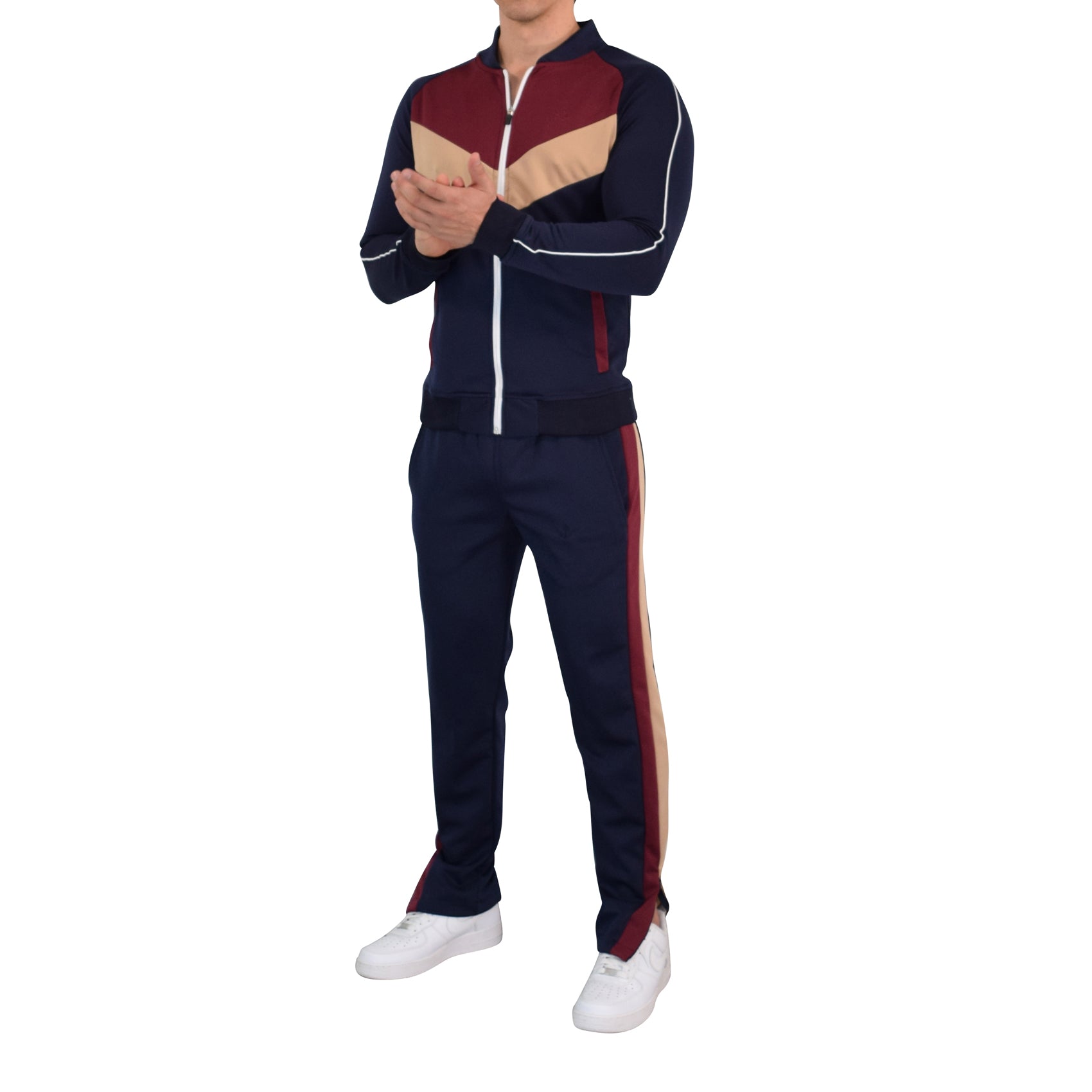 Montecarlo Tracksuit Navy Burgundy Sand