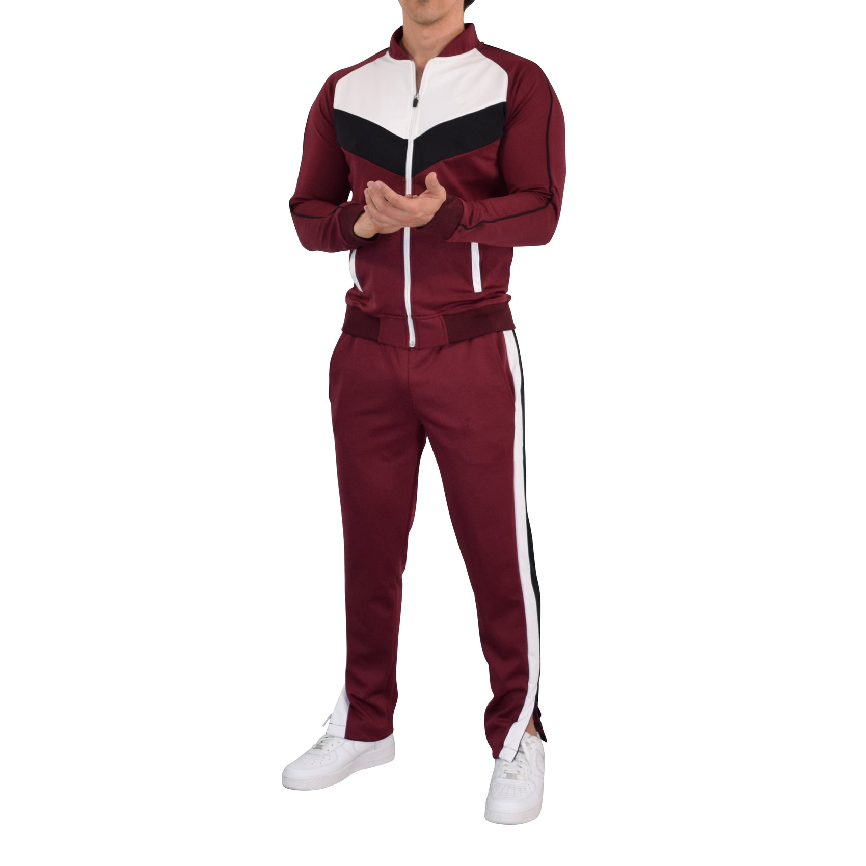 Montecarlo Tracksuit Burgundy White Black