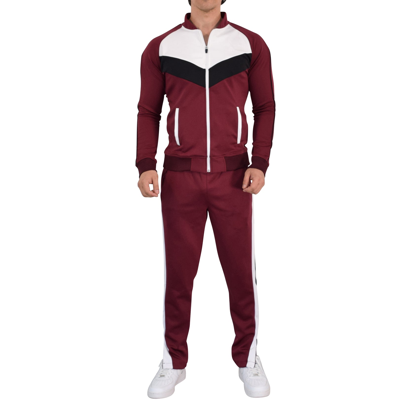 Montecarlo Tracksuit Burgundy White Black
