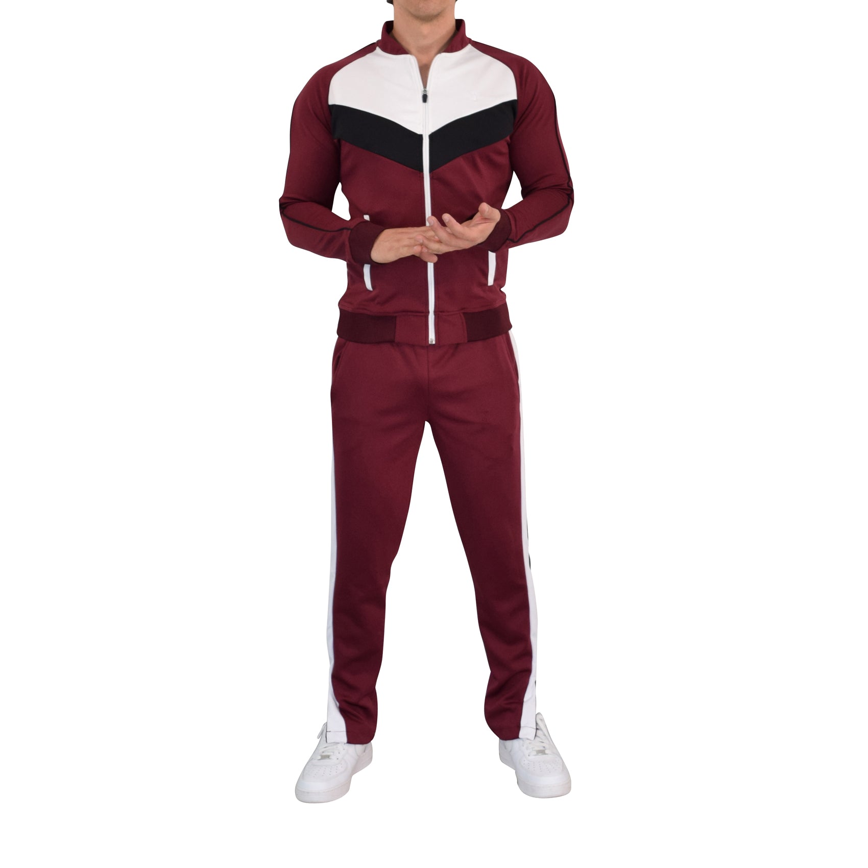 Montecarlo Tracksuit Burgundy White Black