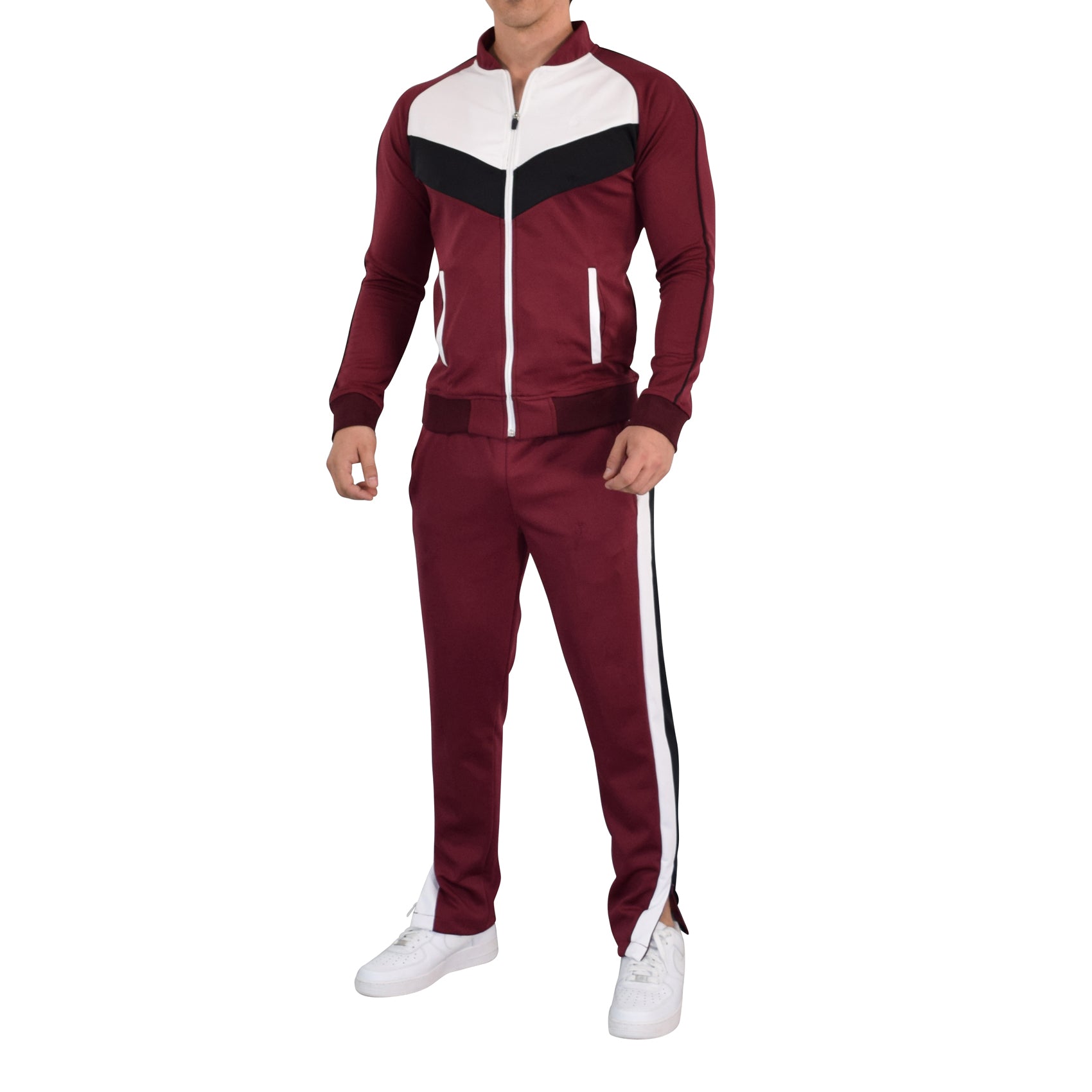 Montecarlo Tracksuit Burgundy White Black