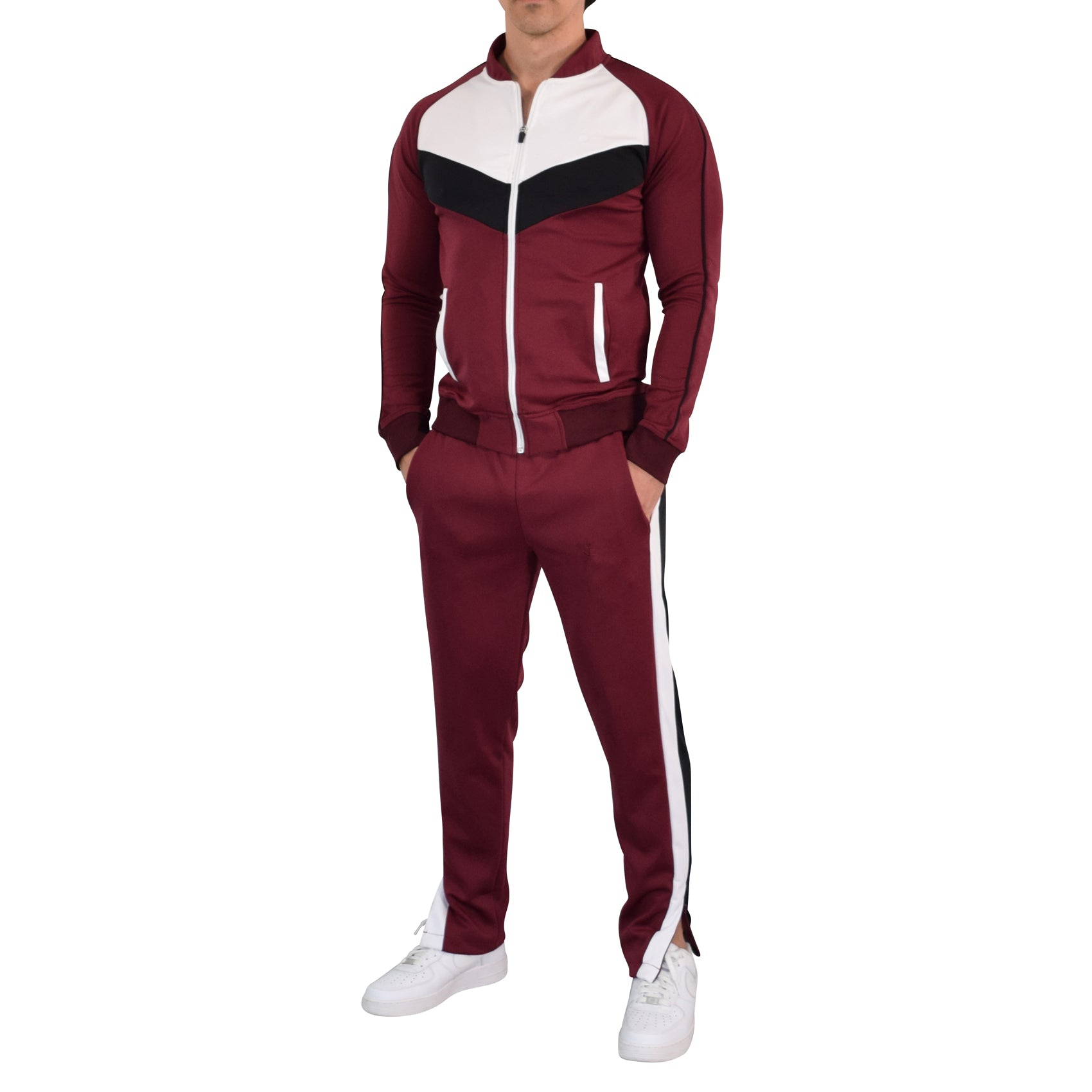 Montecarlo Tracksuit Burgundy White Black