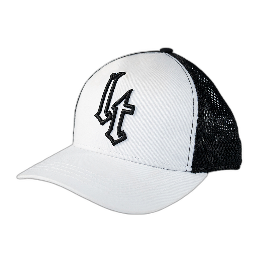 Embroidery Emblem Trucker Cap White