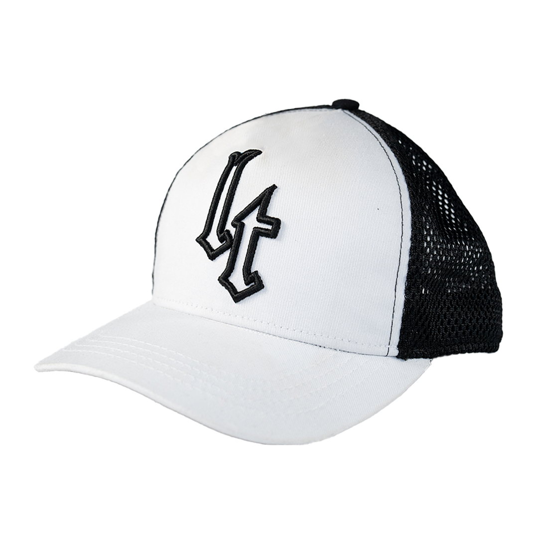Embroidery Emblem Trucker Cap White