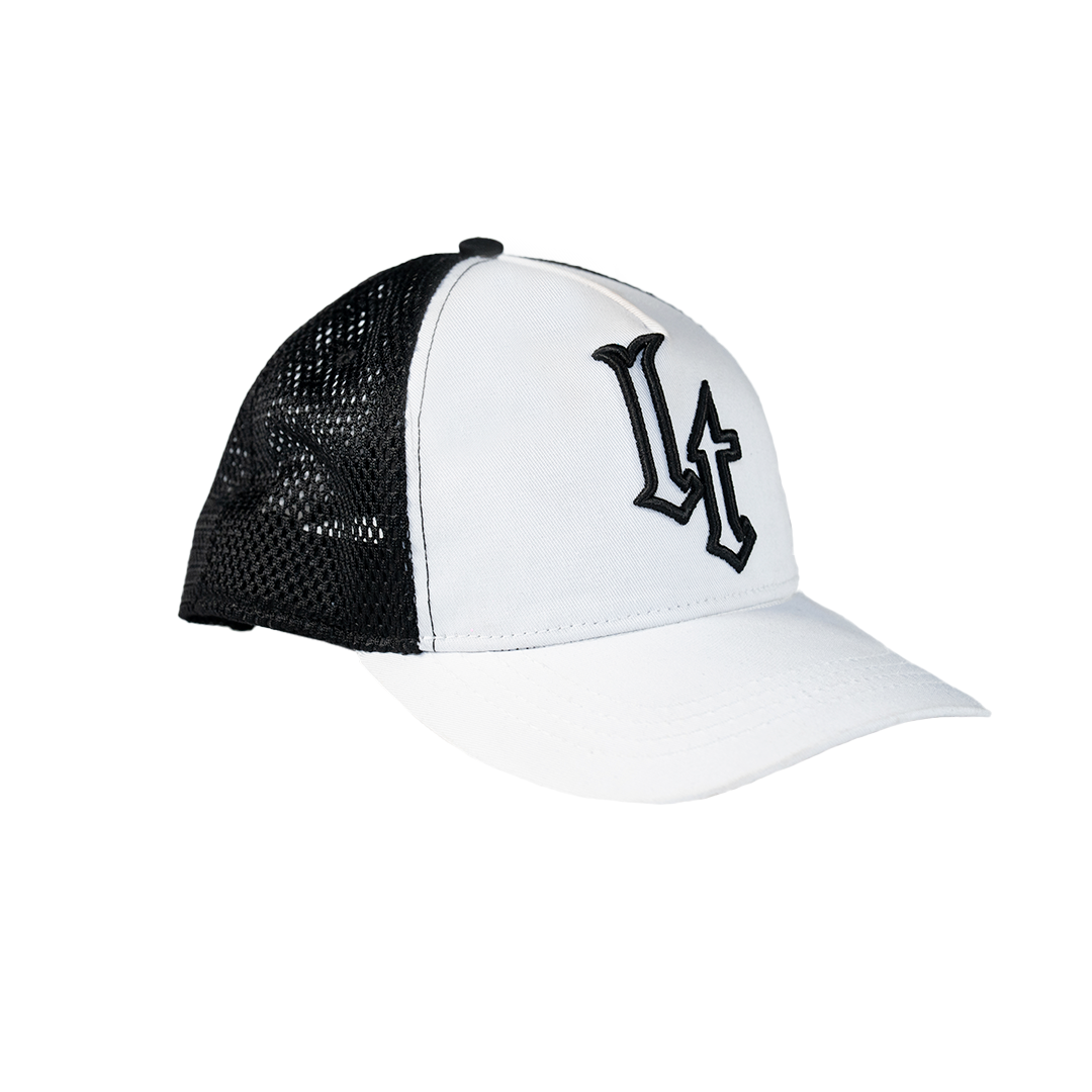 Embroidery Emblem Trucker Cap White