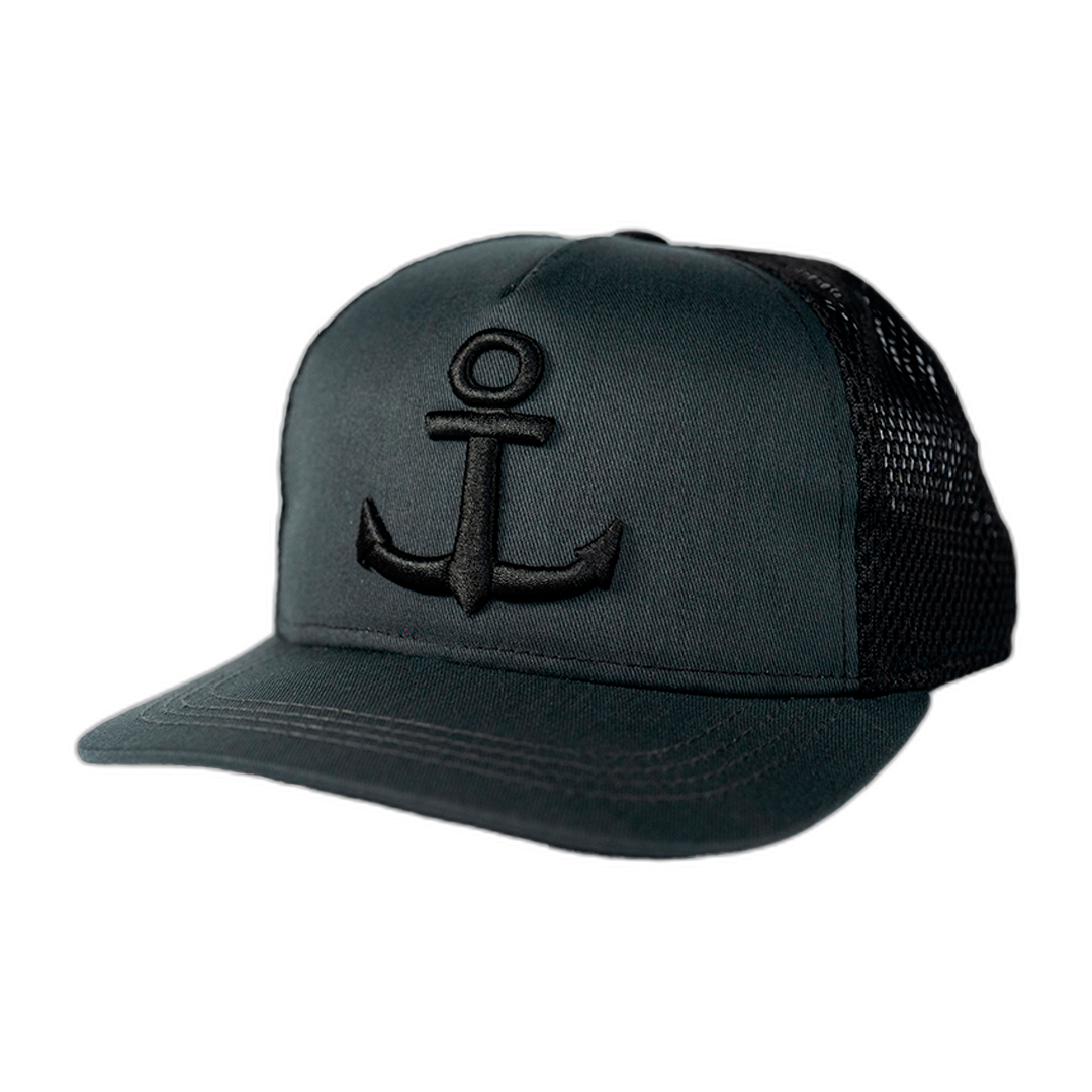 Anchor Embroidery Emblem Trucker Cap Oxford