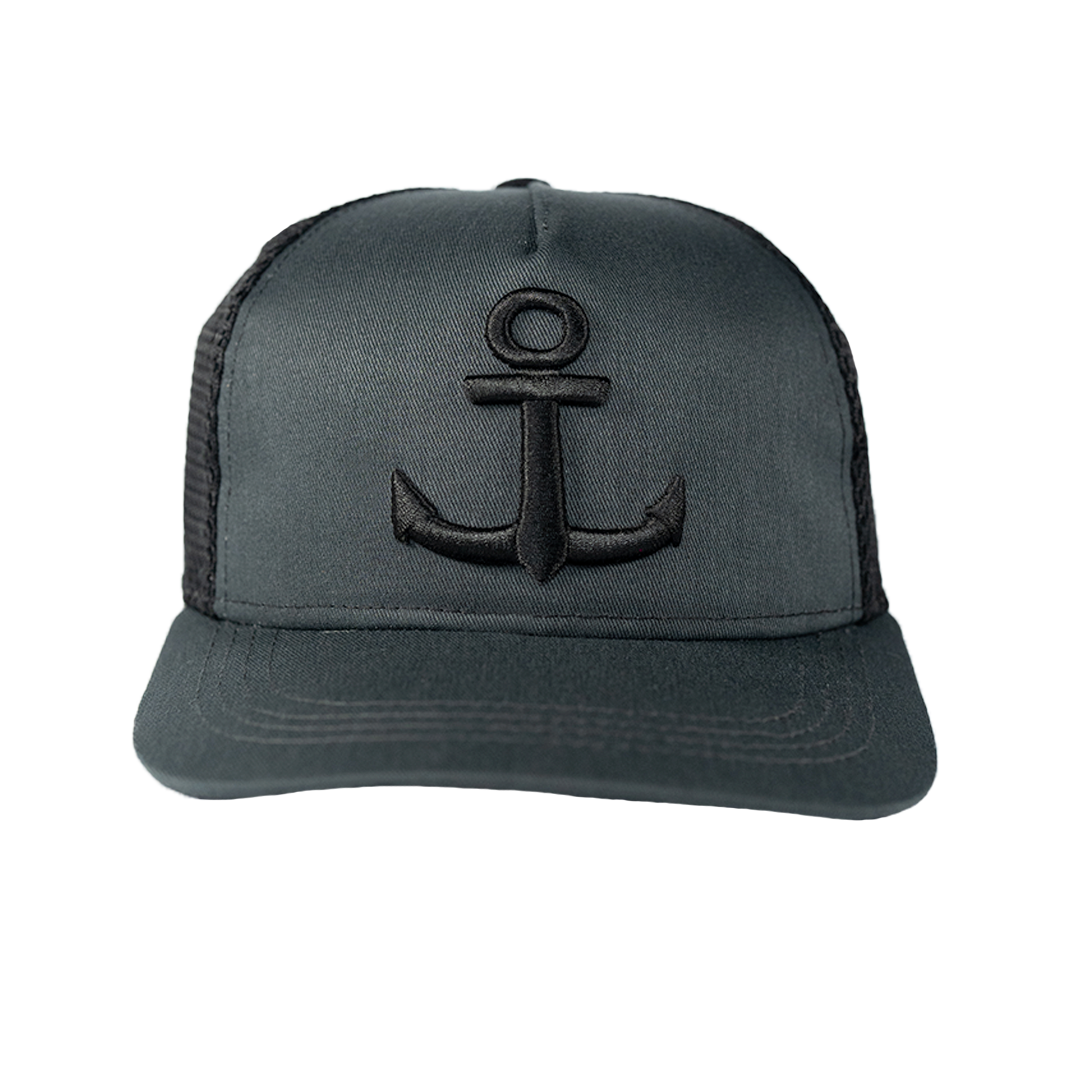 Anchor Embroidery Emblem Trucker Cap Oxford